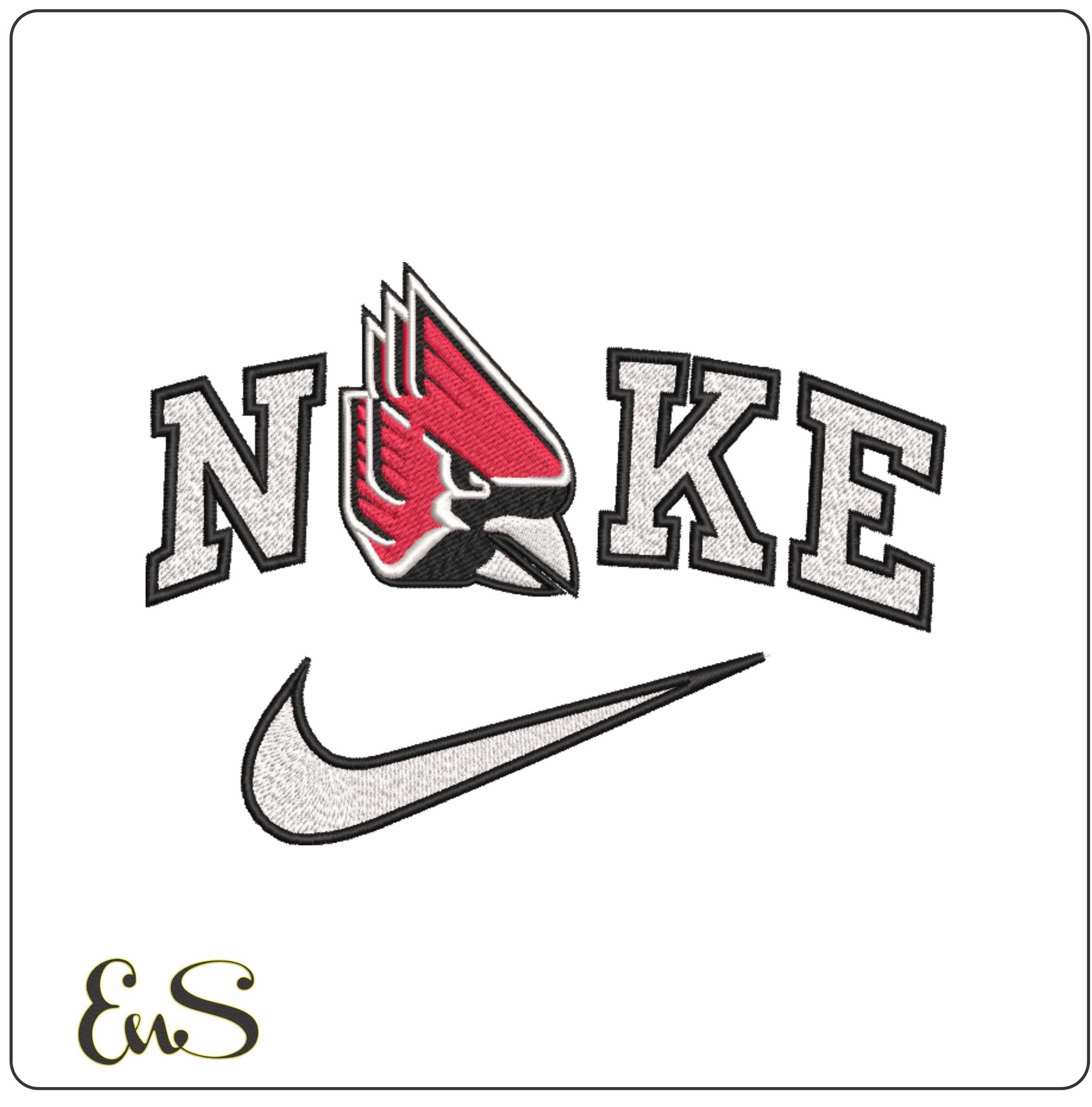 Nike Ball State Cardinals 2015 On  University   - Elegant embroidery design file-instant download