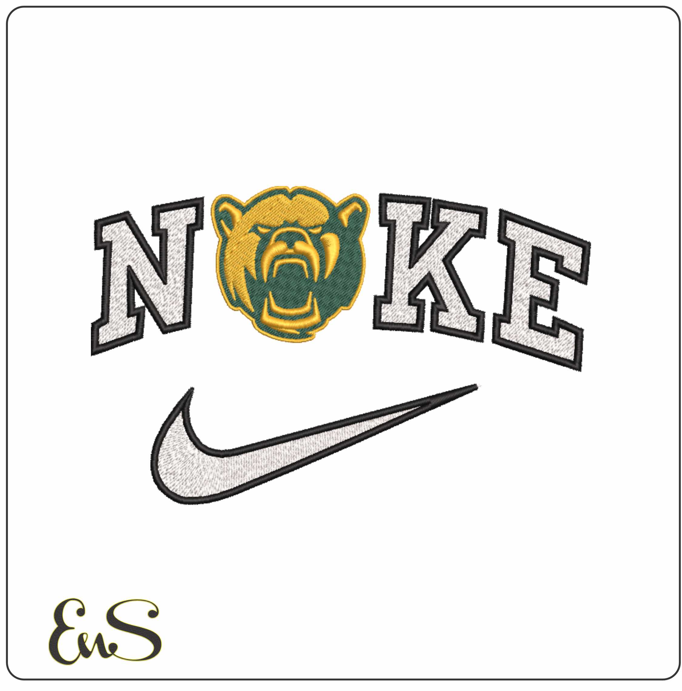 Nike Baylor Bears Alternative Baylor University - Elegant embroidery design file-instant download