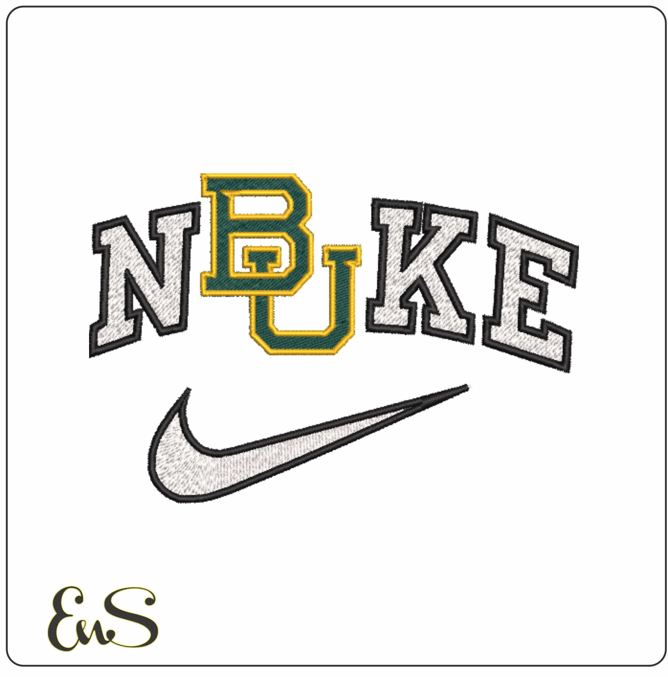 Nike Baylor Bears Alternative Baylor University   - Elegant embroidery design file-instant download