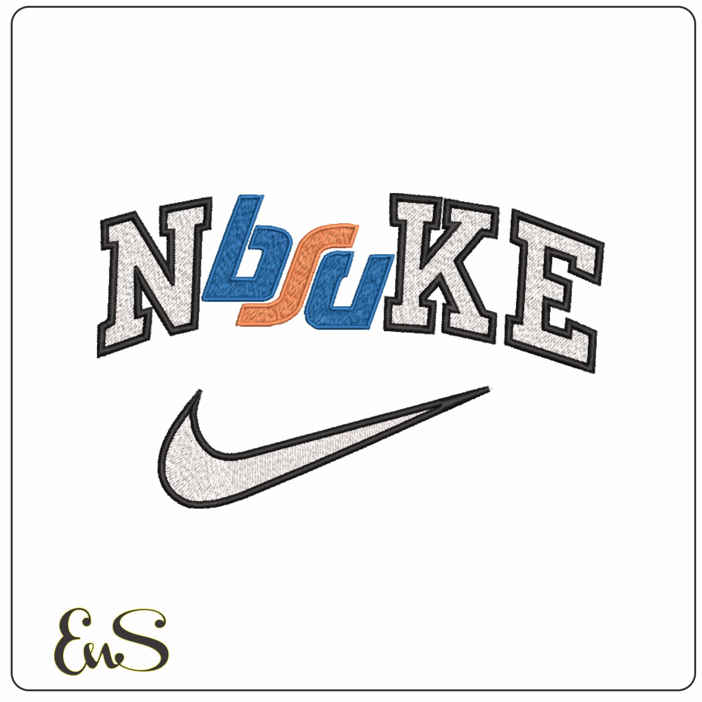 Nike Boise State Broncos 1974 1983 University - Elegant embroidery design file-instant download