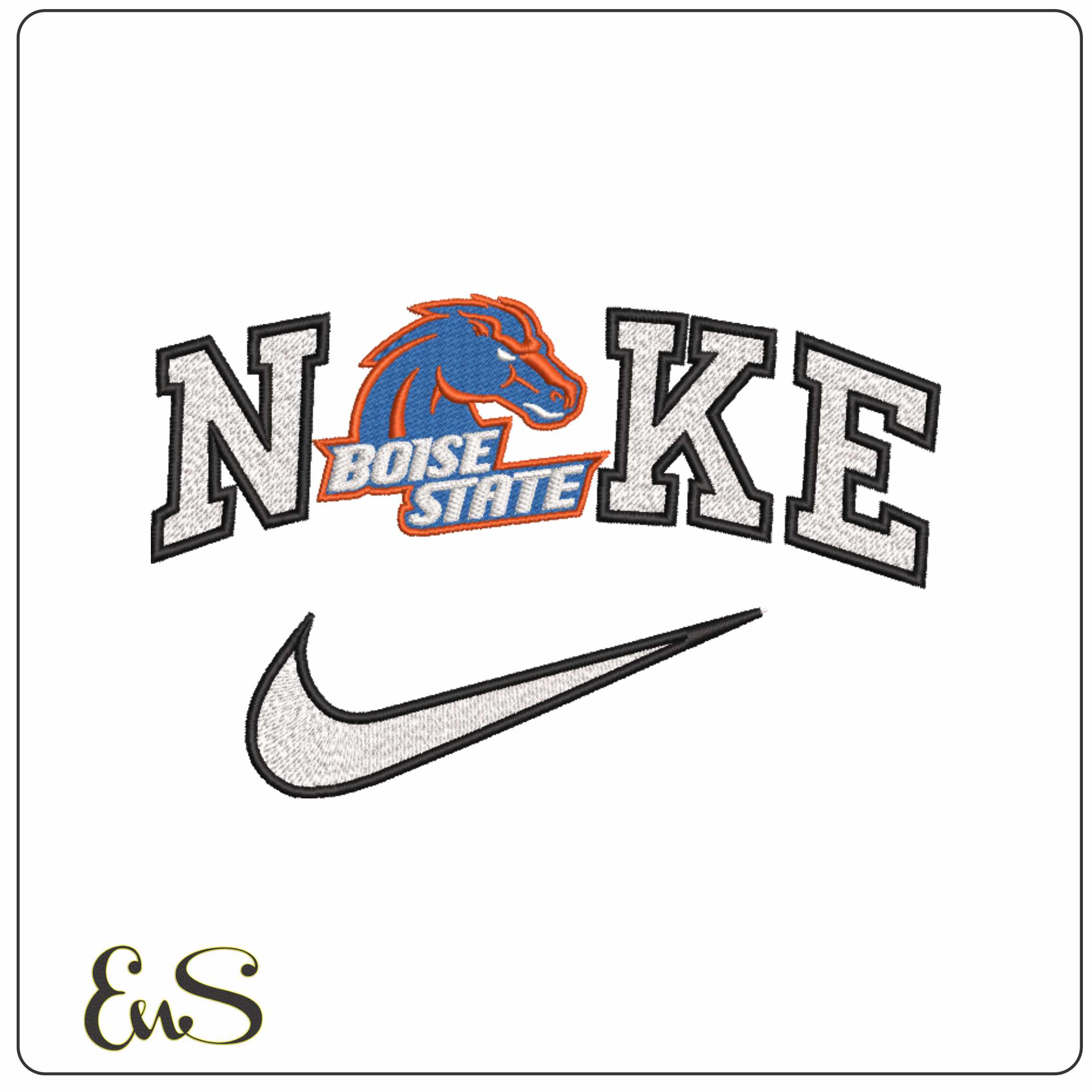 Nike Boise State Broncos 2002 2013 University - Elegant embroidery design file-instant download