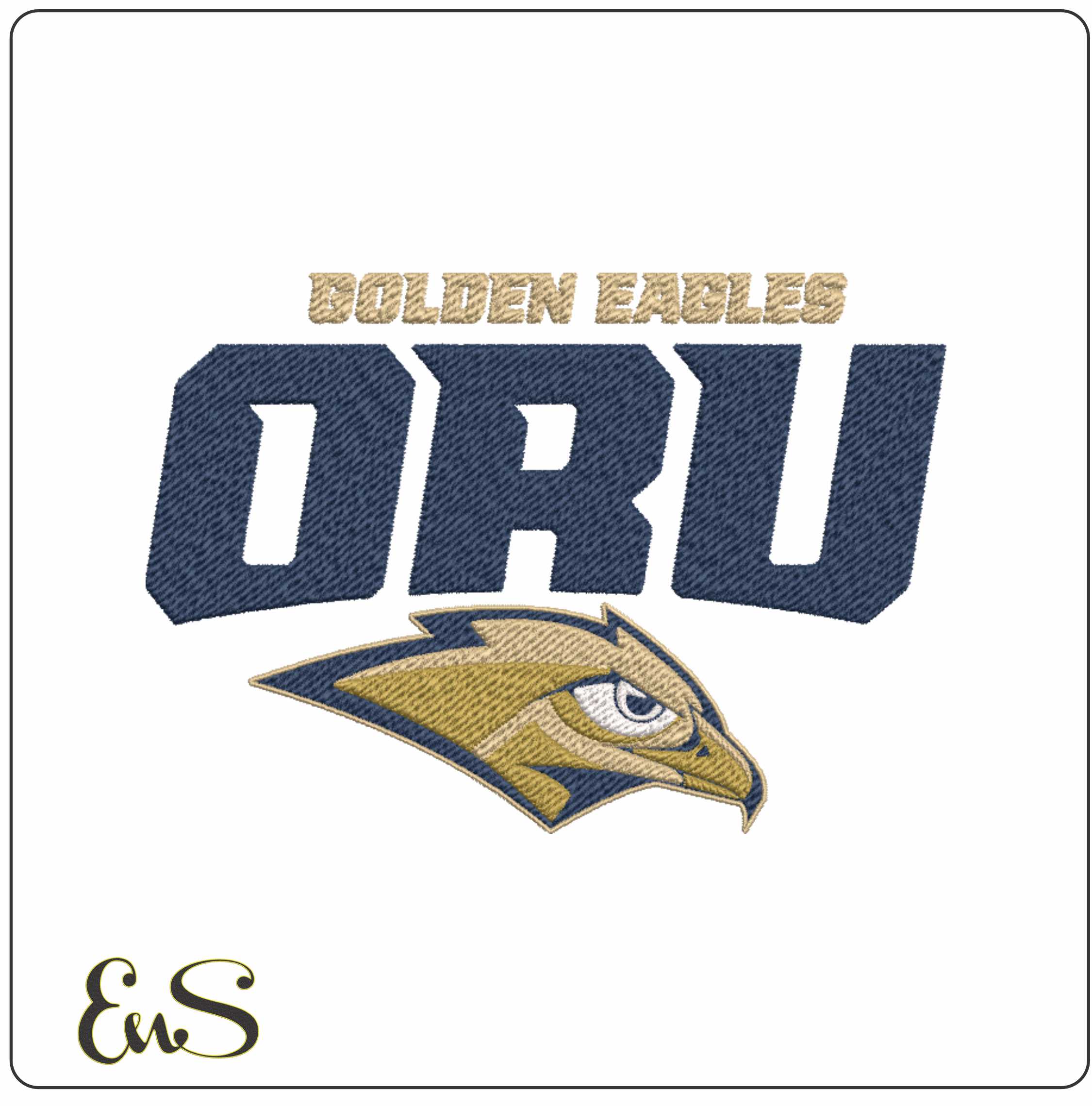 Oral Roberts Golden Eagles ORU Wordmark Embroidery Design