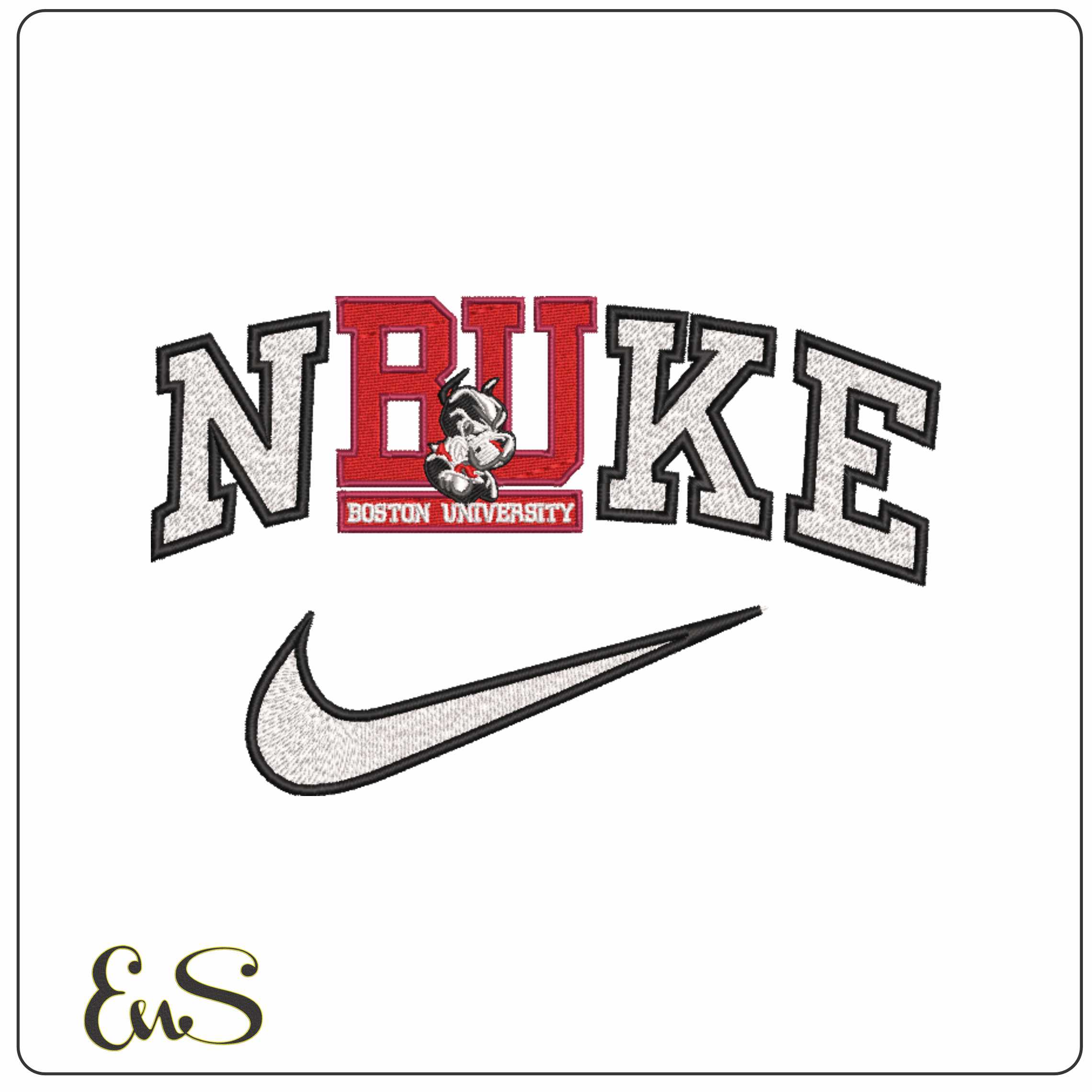Nike Boston University Terriers 2005 on Boston University   - Elegant embroidery design file-instant download