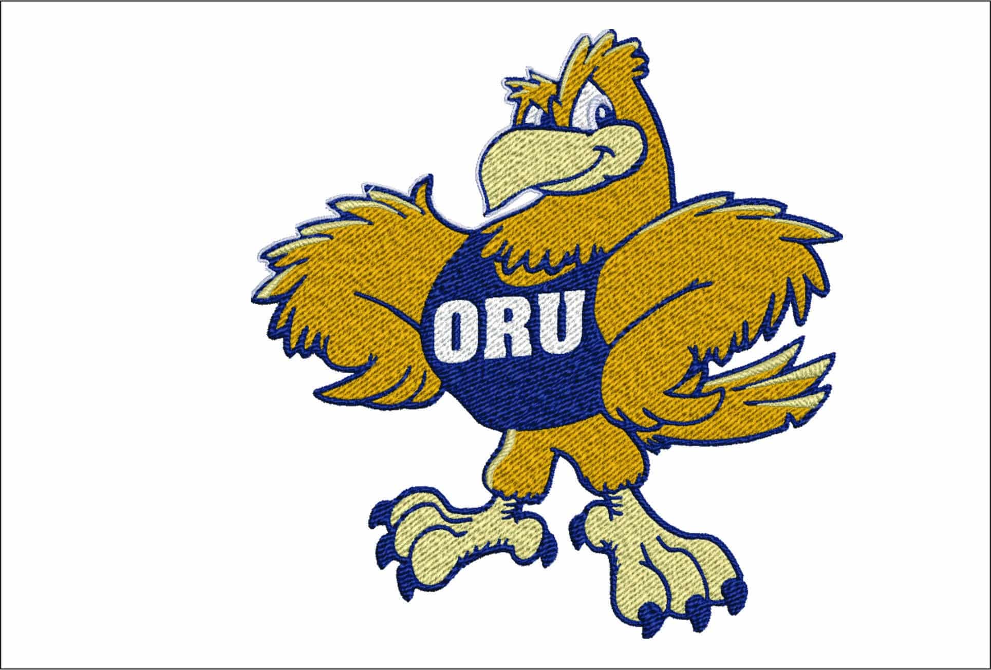 Oral Roberts Golden Eagles Mascot Embroidery Design