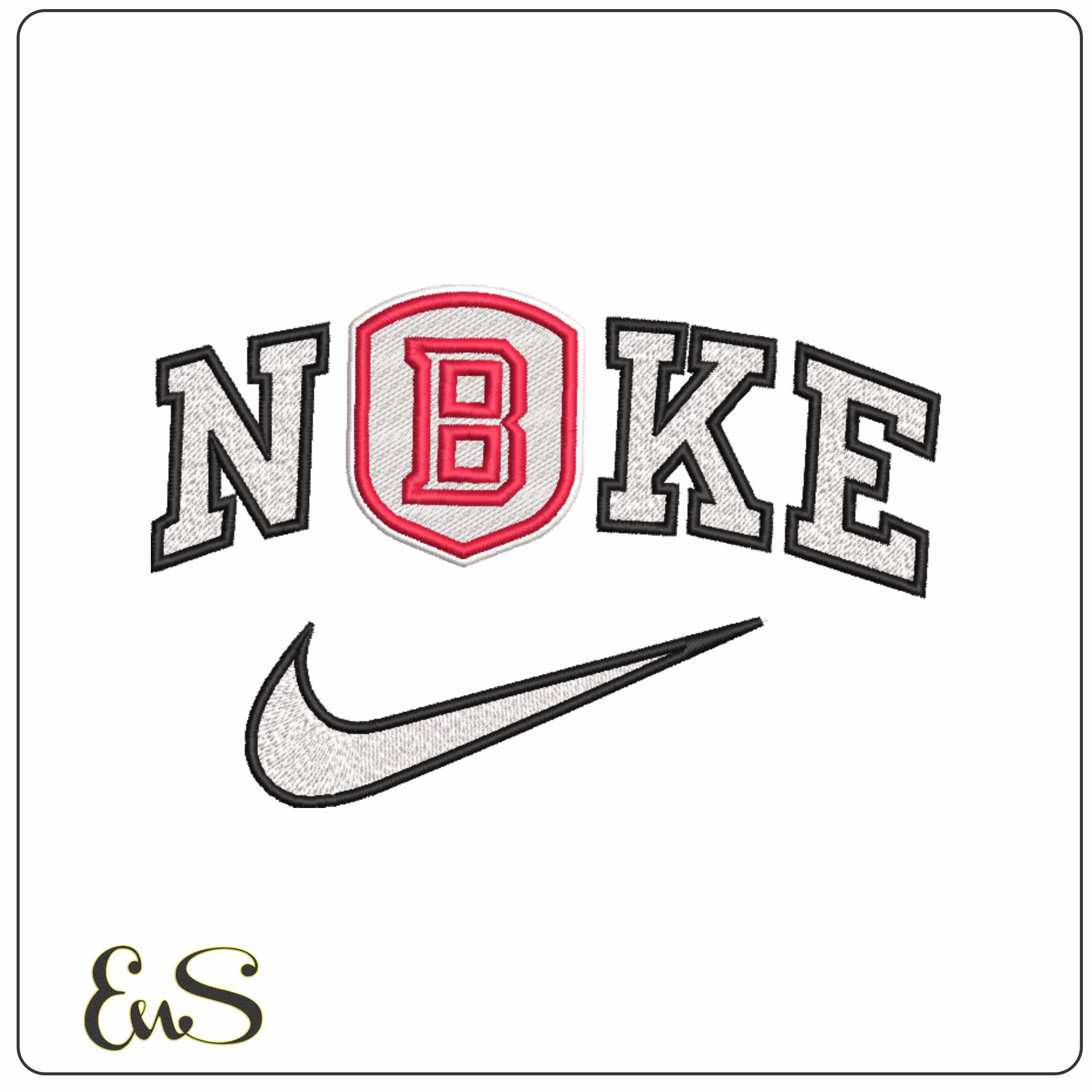 Nike Bradley Braves emblem 2012 on Bradley University    - Elegant embroidery design file-instant download