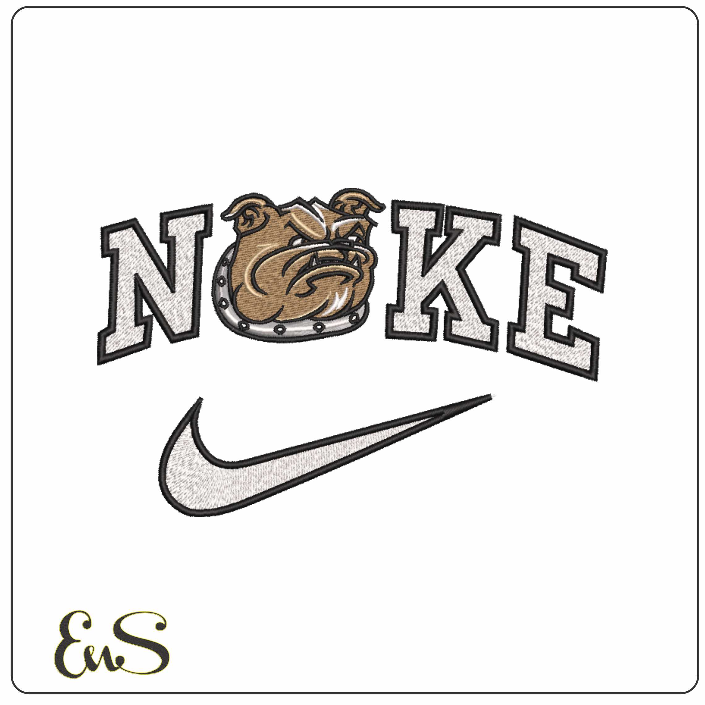Nike Bryant Bulldogs Mascot Tupper Bryant University    - Elegant embroidery design file-instant download