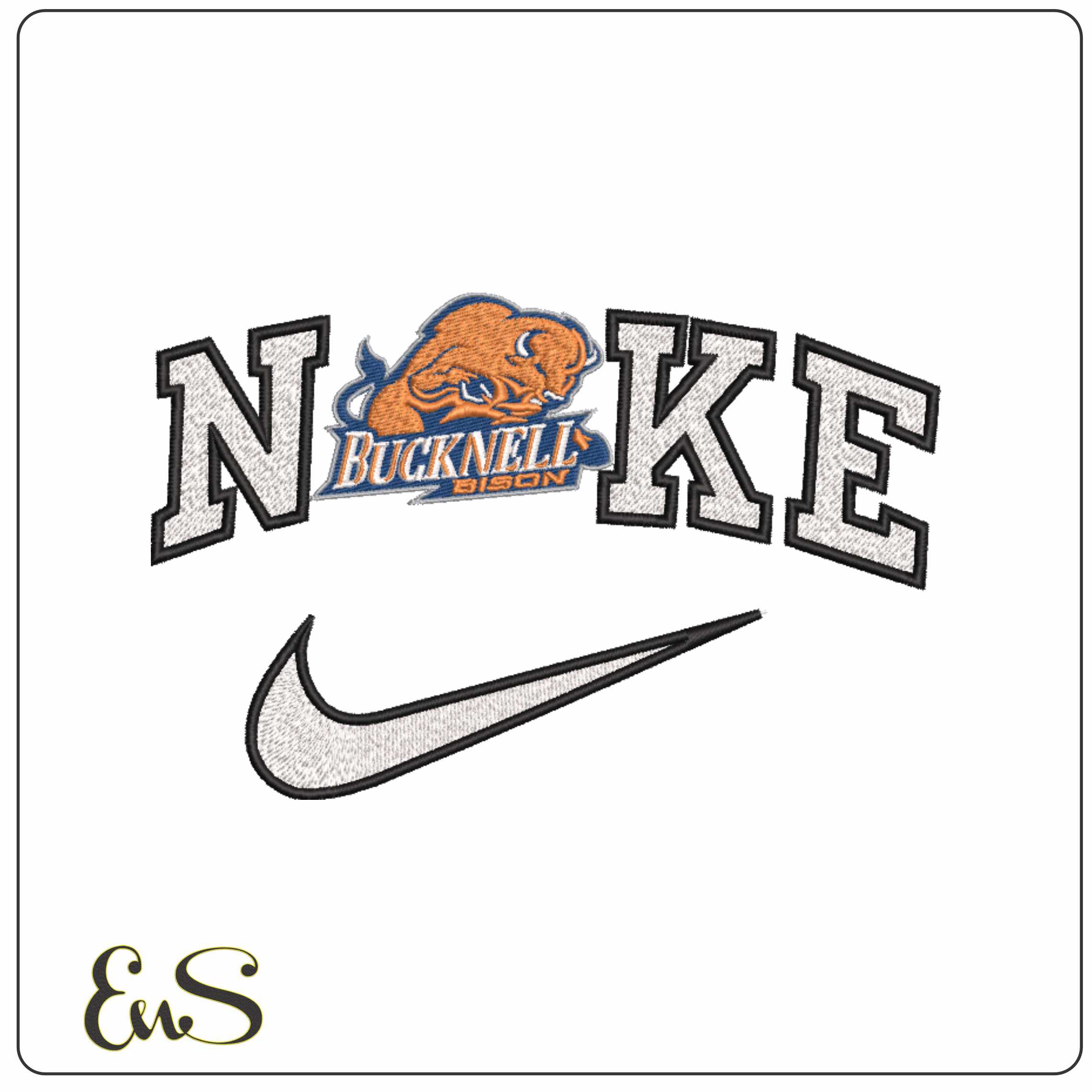 Nike Bucknell Bison 2002 on Bucknell University    - Elegant embroidery design file-instant download