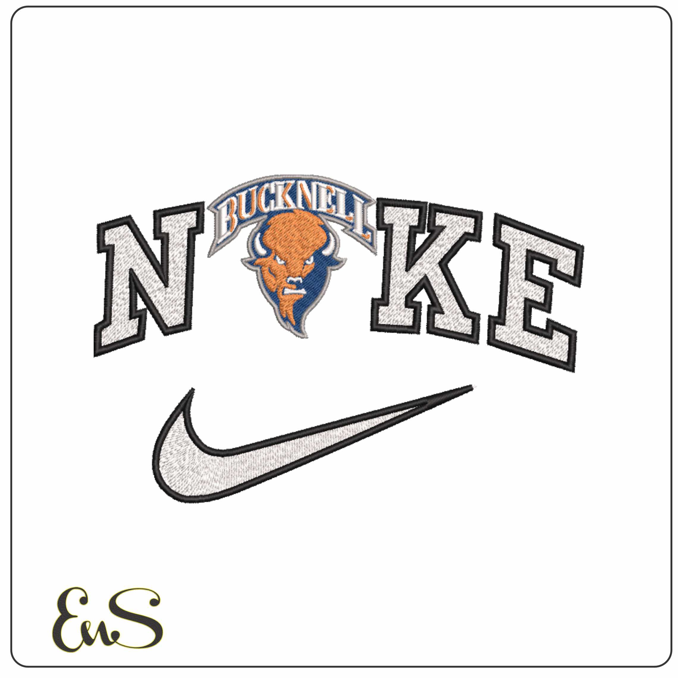 Nike Bucknell Bison Alternate Bucknell University - Elegant embroidery design file-instant download