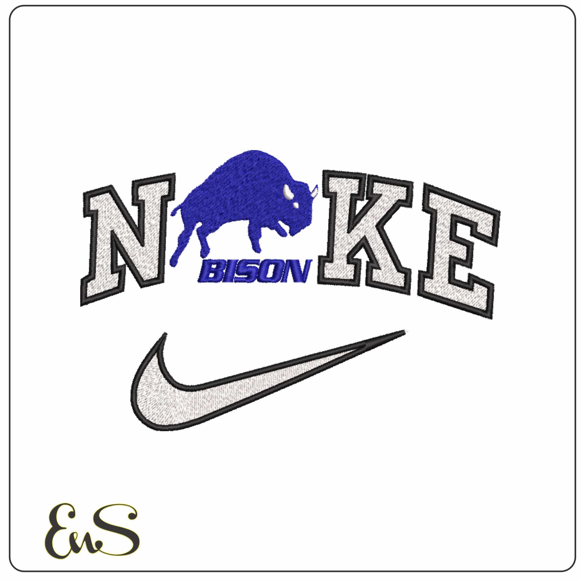 Nike Bucknell Bisons 1981 1989 Bucknell University - Elegant embroidery design file-instant download
