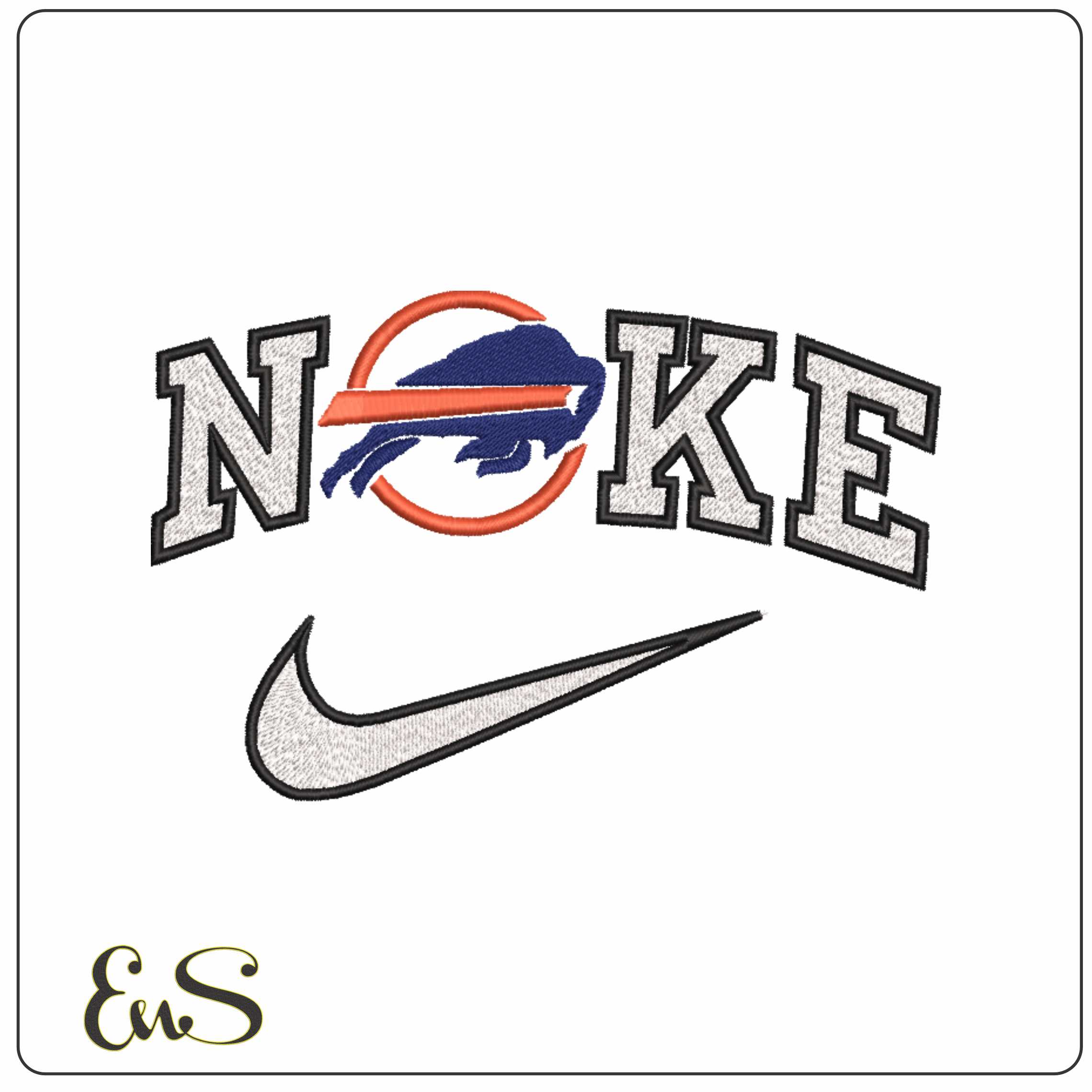 Nike Bucknell Bisons 1989 2002 Bucknell University    - Elegant embroidery design file-instant download