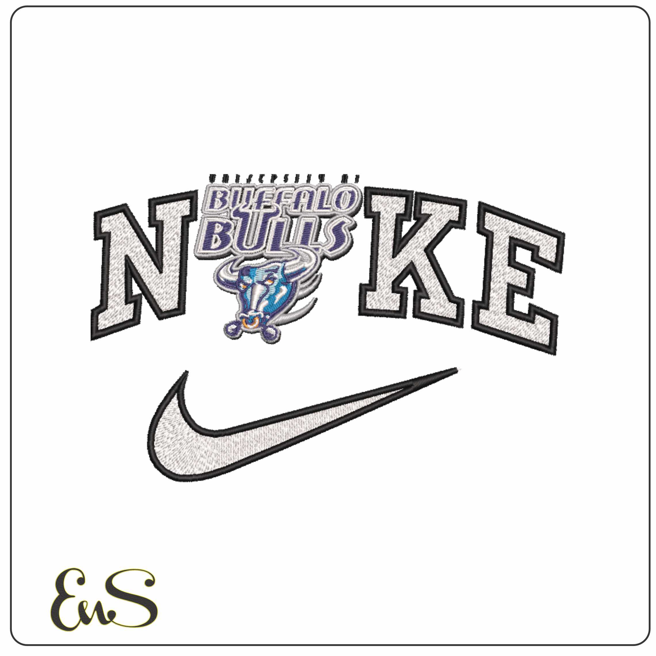 Nike Buffalo Bulls 1997 to 2006 University - Elegant embroidery design file-instant download