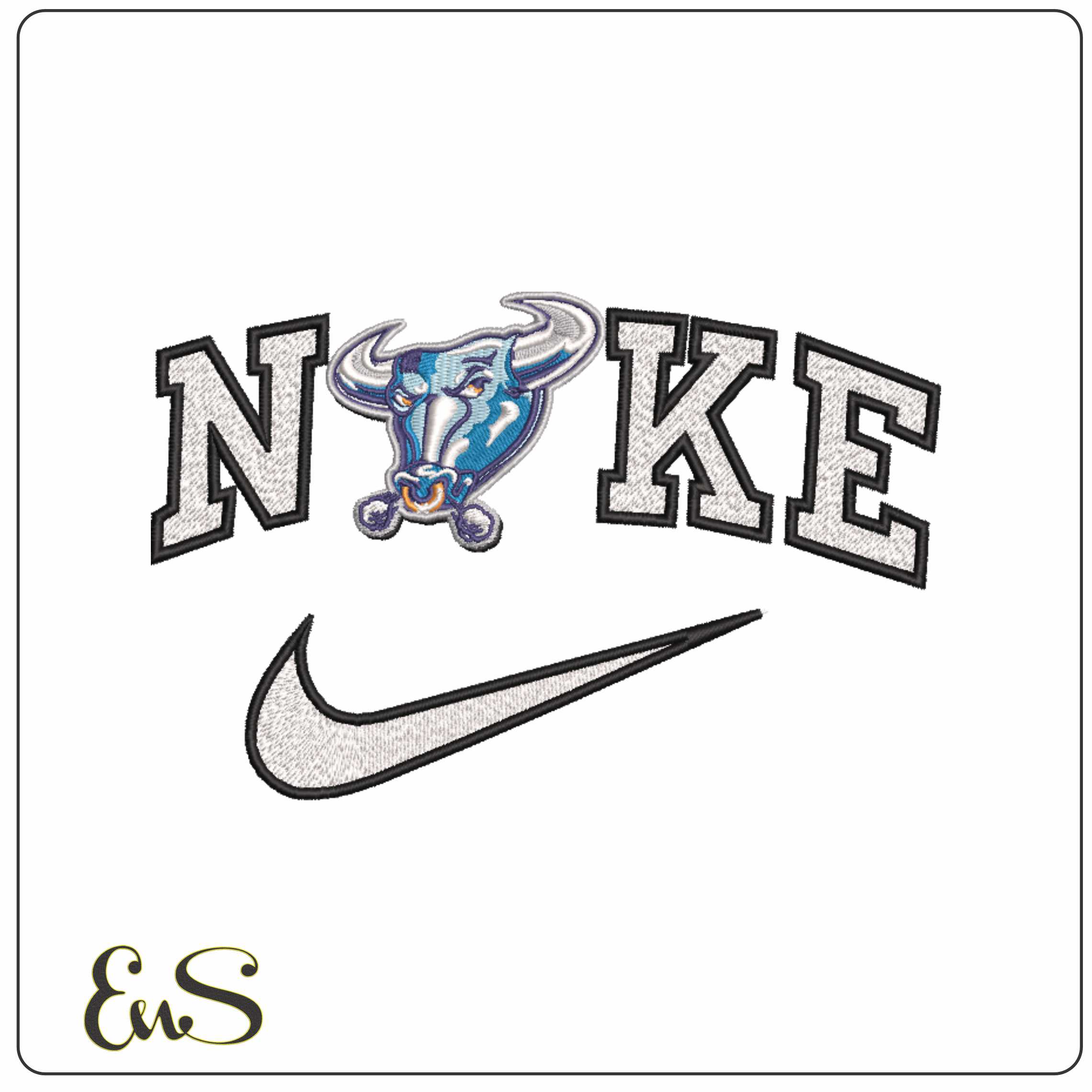 Nike Buffalo Bulls Head 1997 to 2006 University - Elegant embroidery design file-instant download