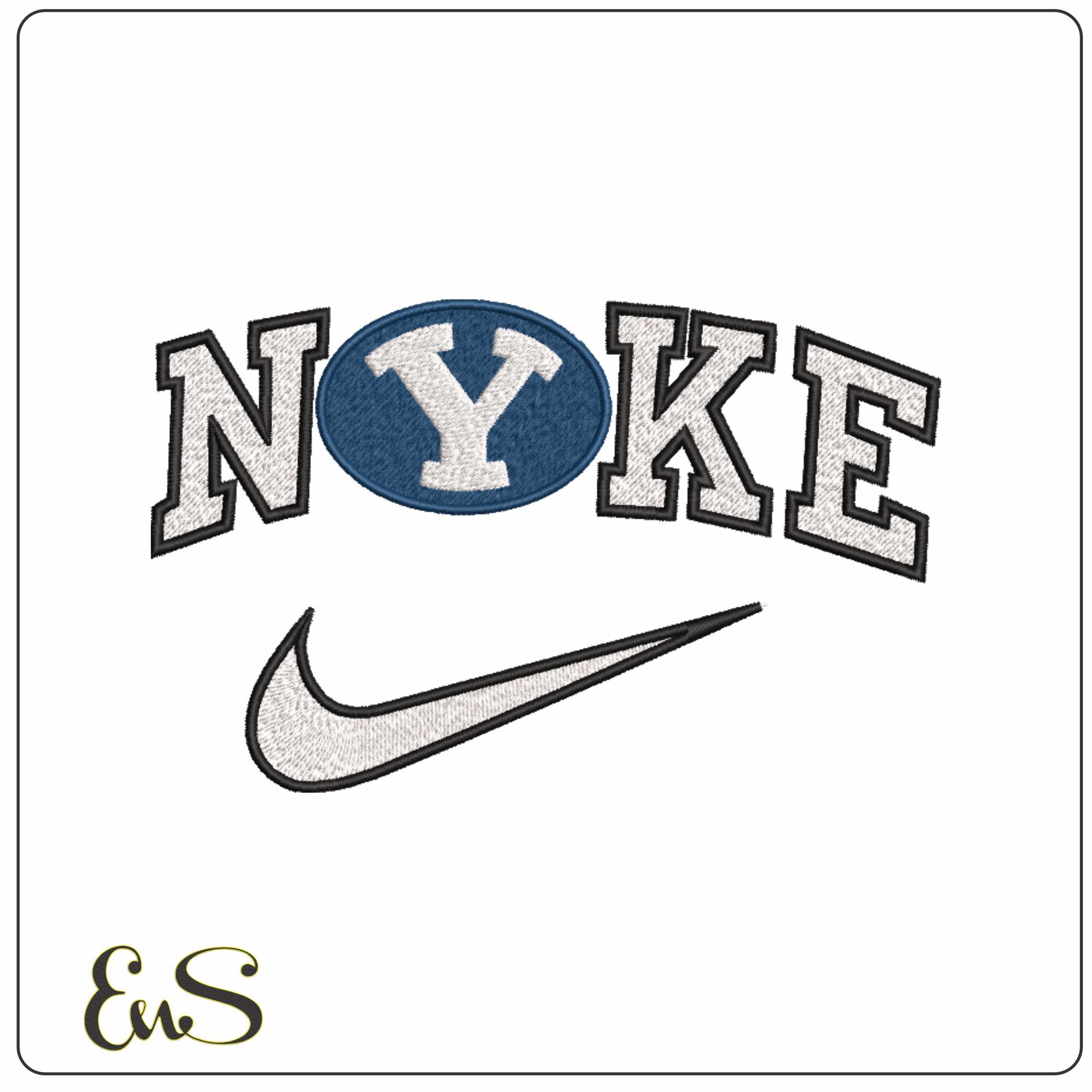 Nike BYU Cougars 2010 on Brigham Young University - Elegant embroidery design file-instant download