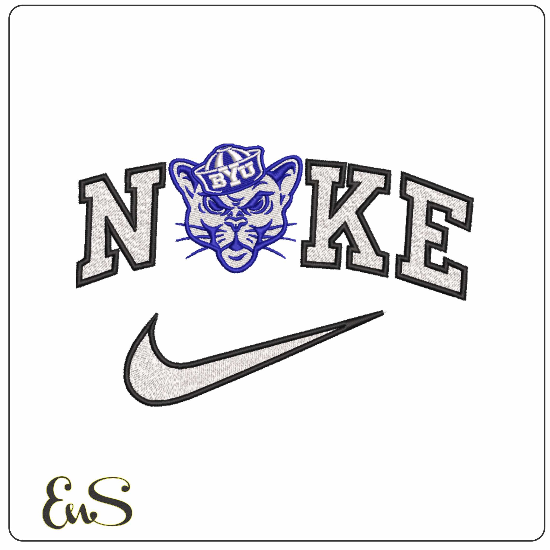 Nike BYU Cougars Alternative Brigham Young University    - Elegant embroidery design file-instant download