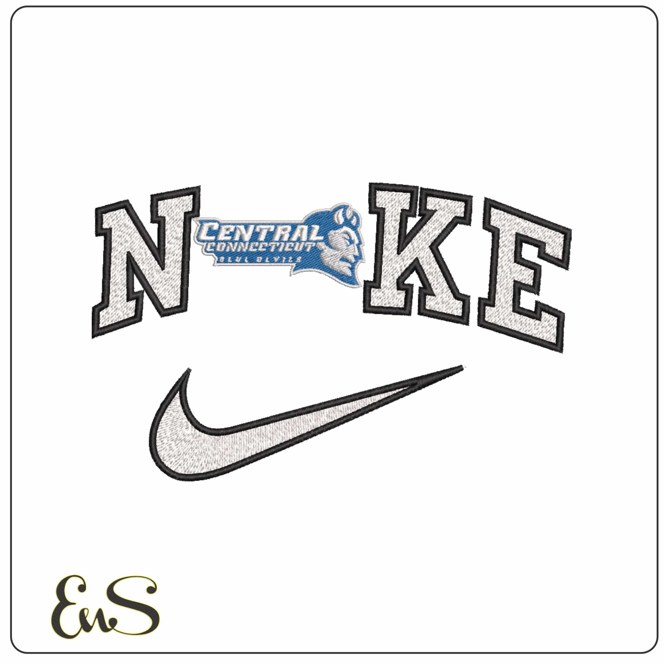 Nike Central Connecticut Blue Devils 2011 State University    - Elegant embroidery design file-instant download