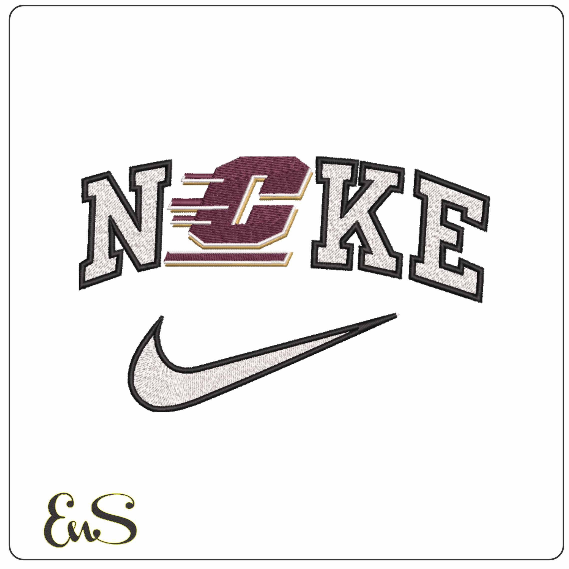 Nike Central Michigan Chippewas 1997  University    - Elegant embroidery design file-instant download