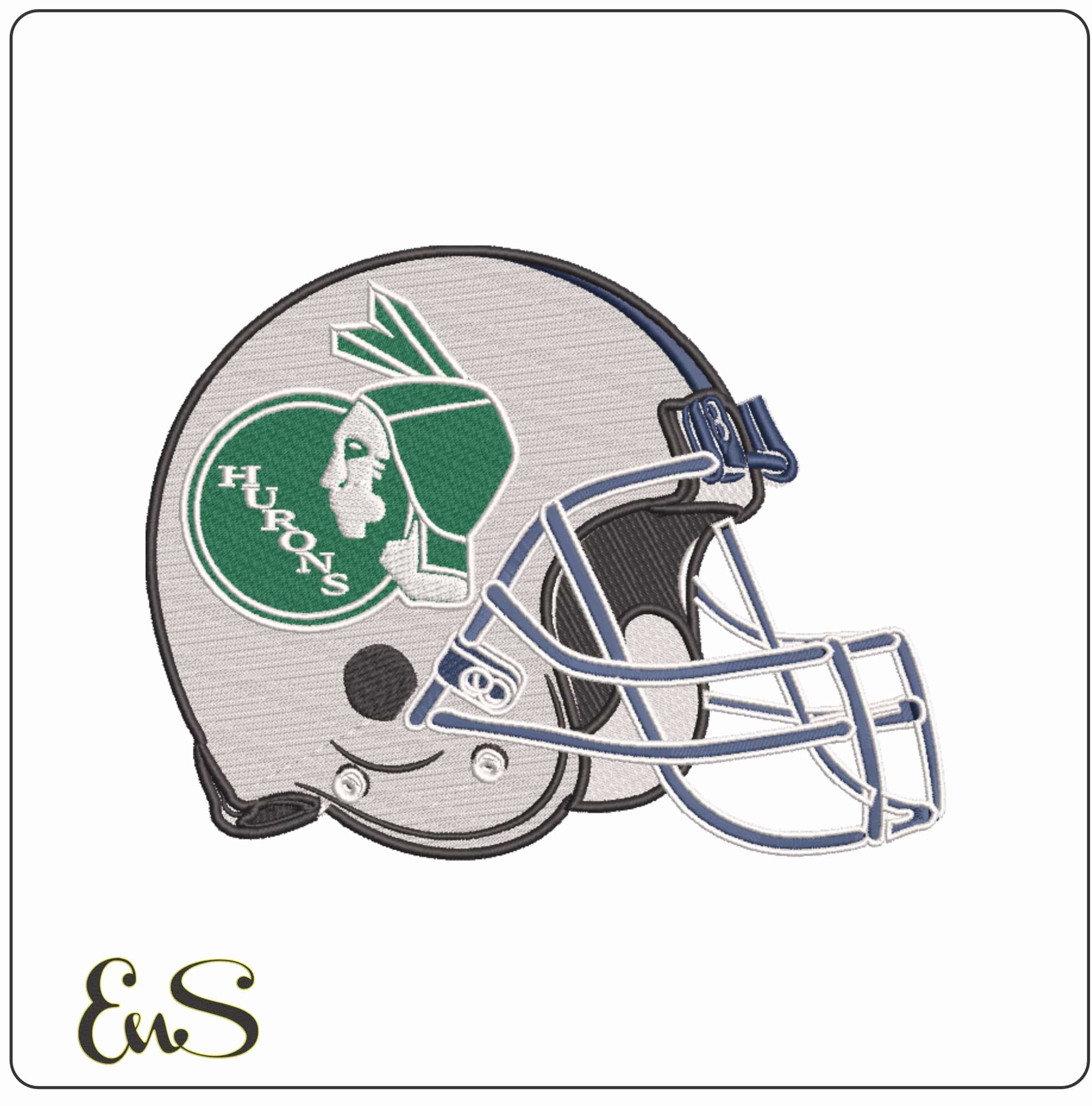 AF Helmet Eastern Michigan Hurons Eagles 1976 1991 University - Elegant embroidery design file-instant download
