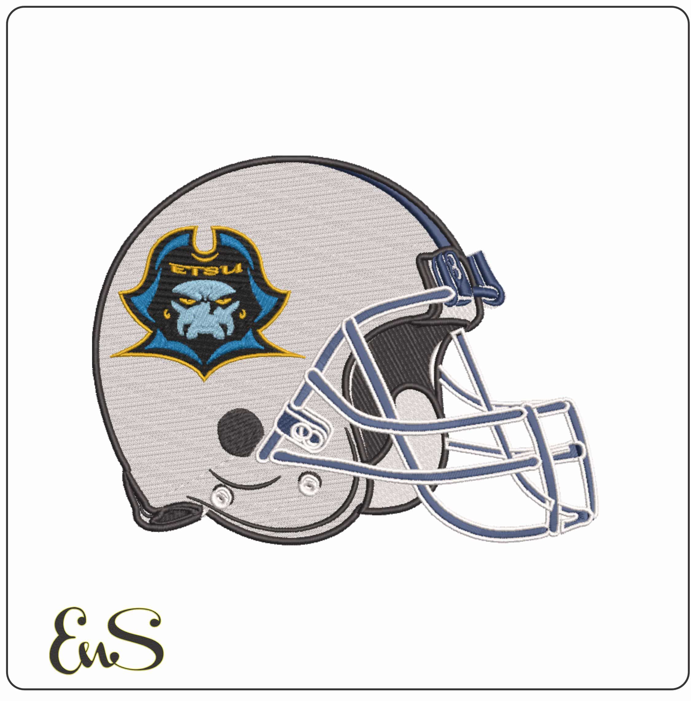 ETSU Buccaneers 2007-2014 Football Helmet Embroidery Design