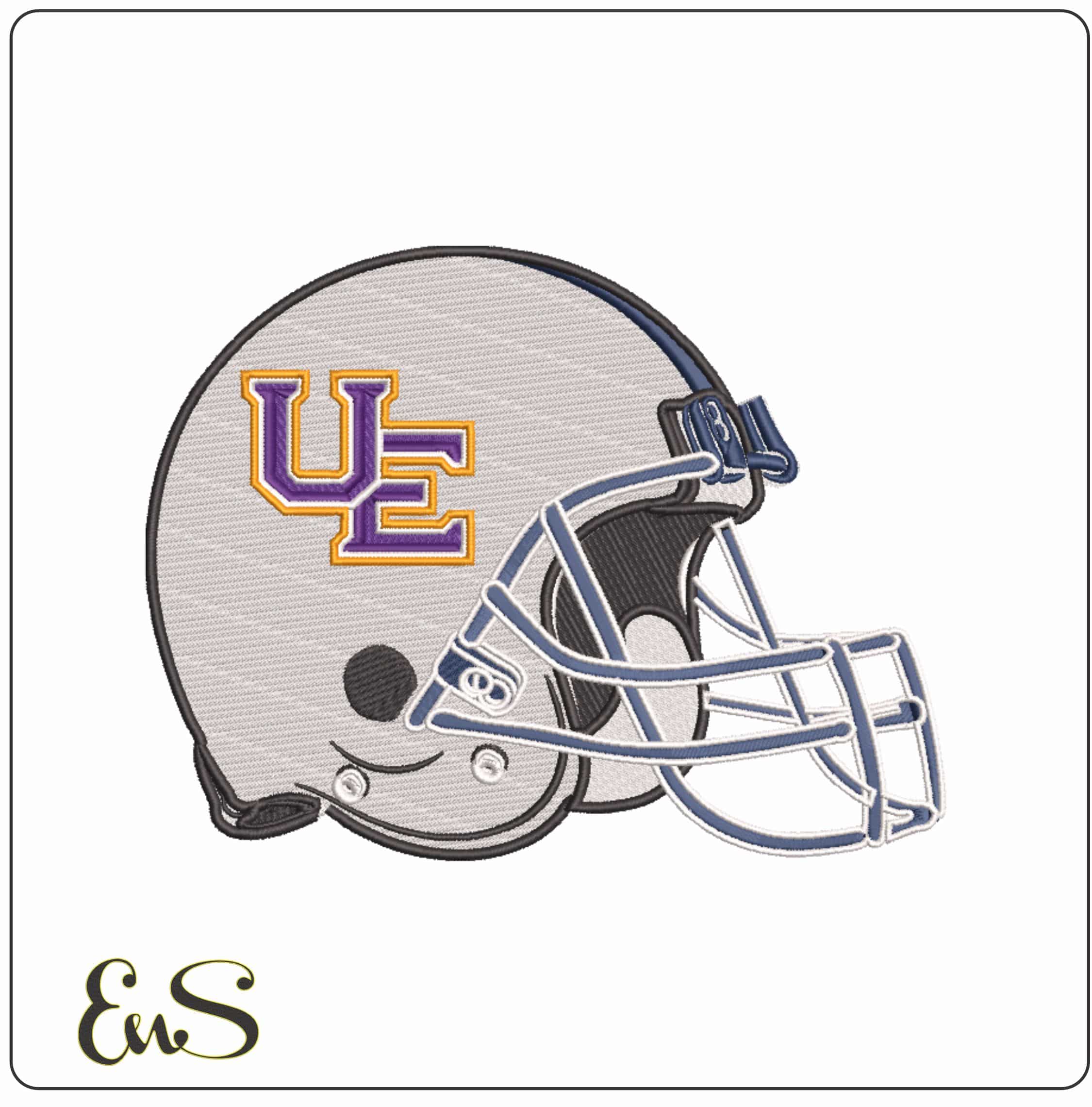 Evansville Purple Aces 2019 Football Helmet Embroidery Design