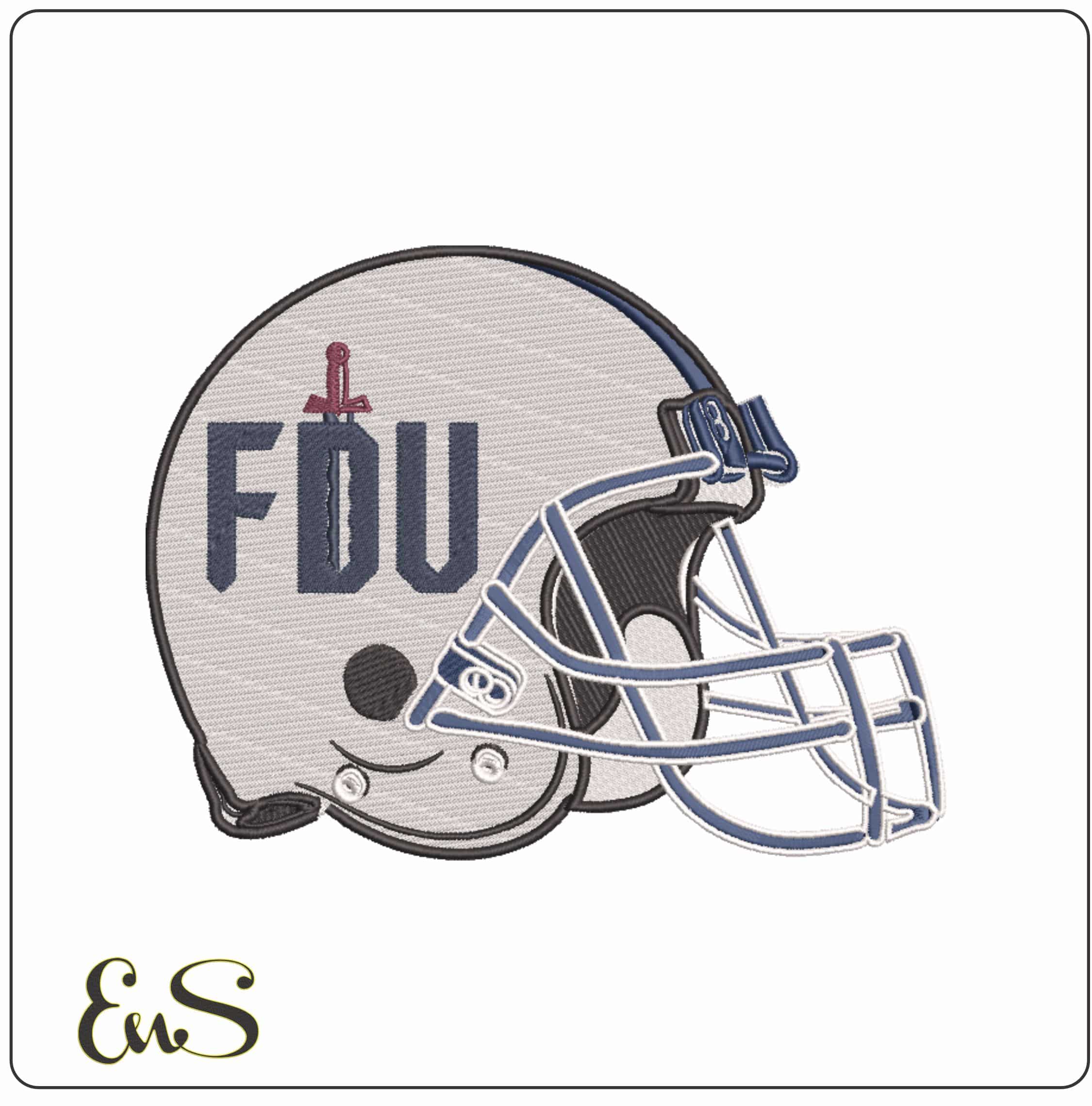Fairleigh Dickinson Knights 2023 FDU Sword Football Helmet Embroidery Design