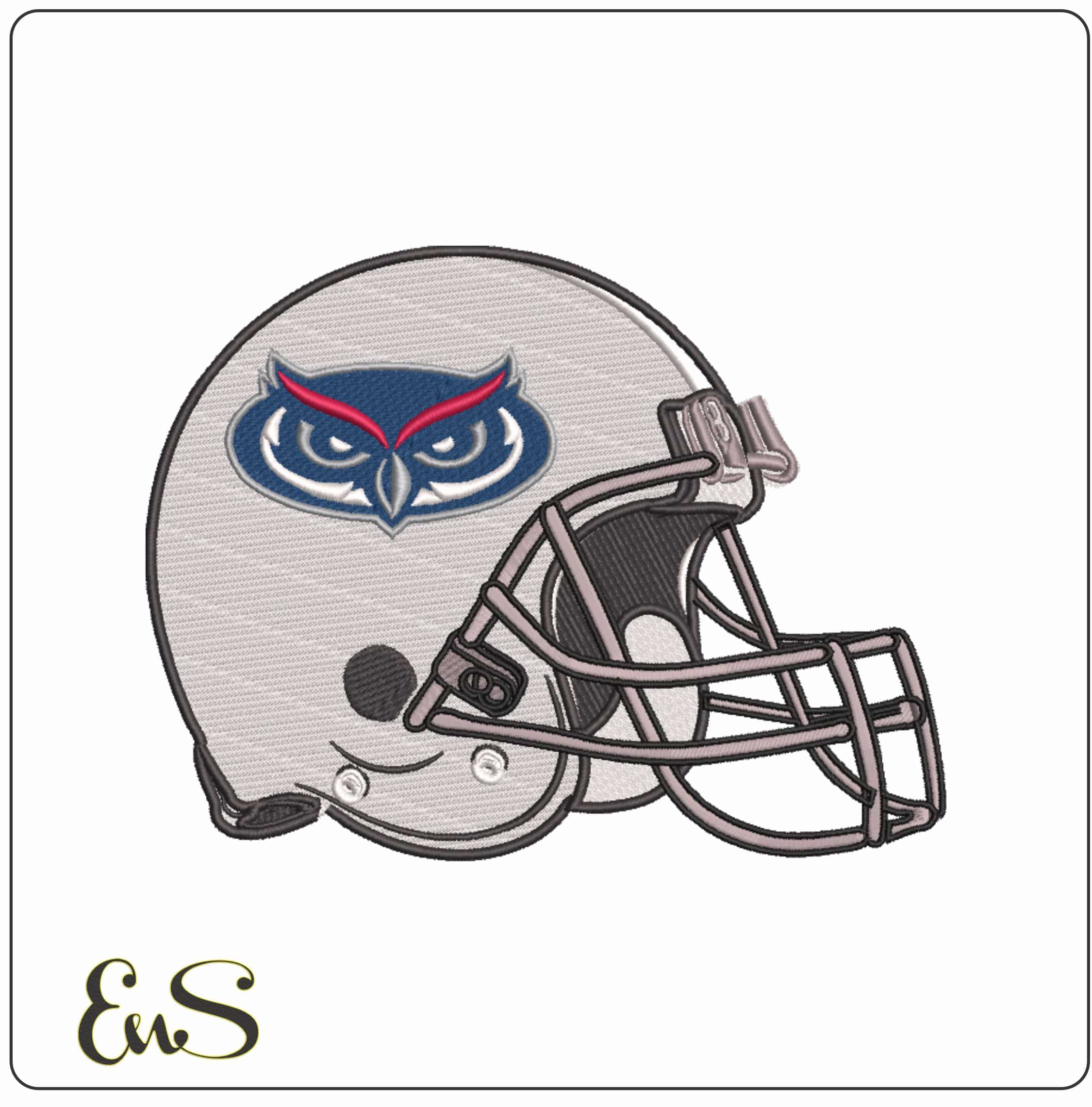 Florida Atlantic Owls 2023 Football Helmet Embroidery Design