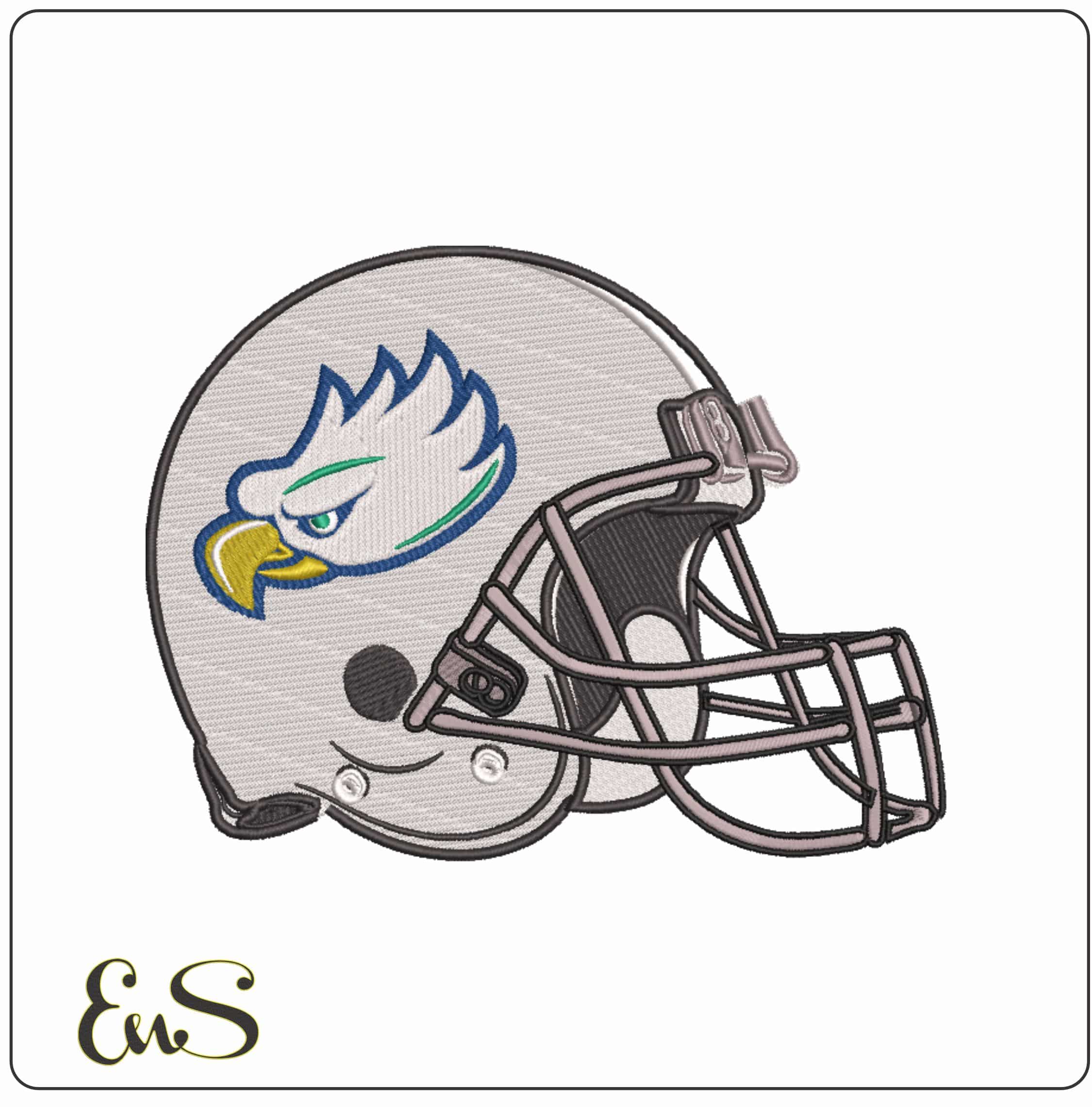 Florida Gulf Coast Eagles Head Football Helmet Embroidery Design