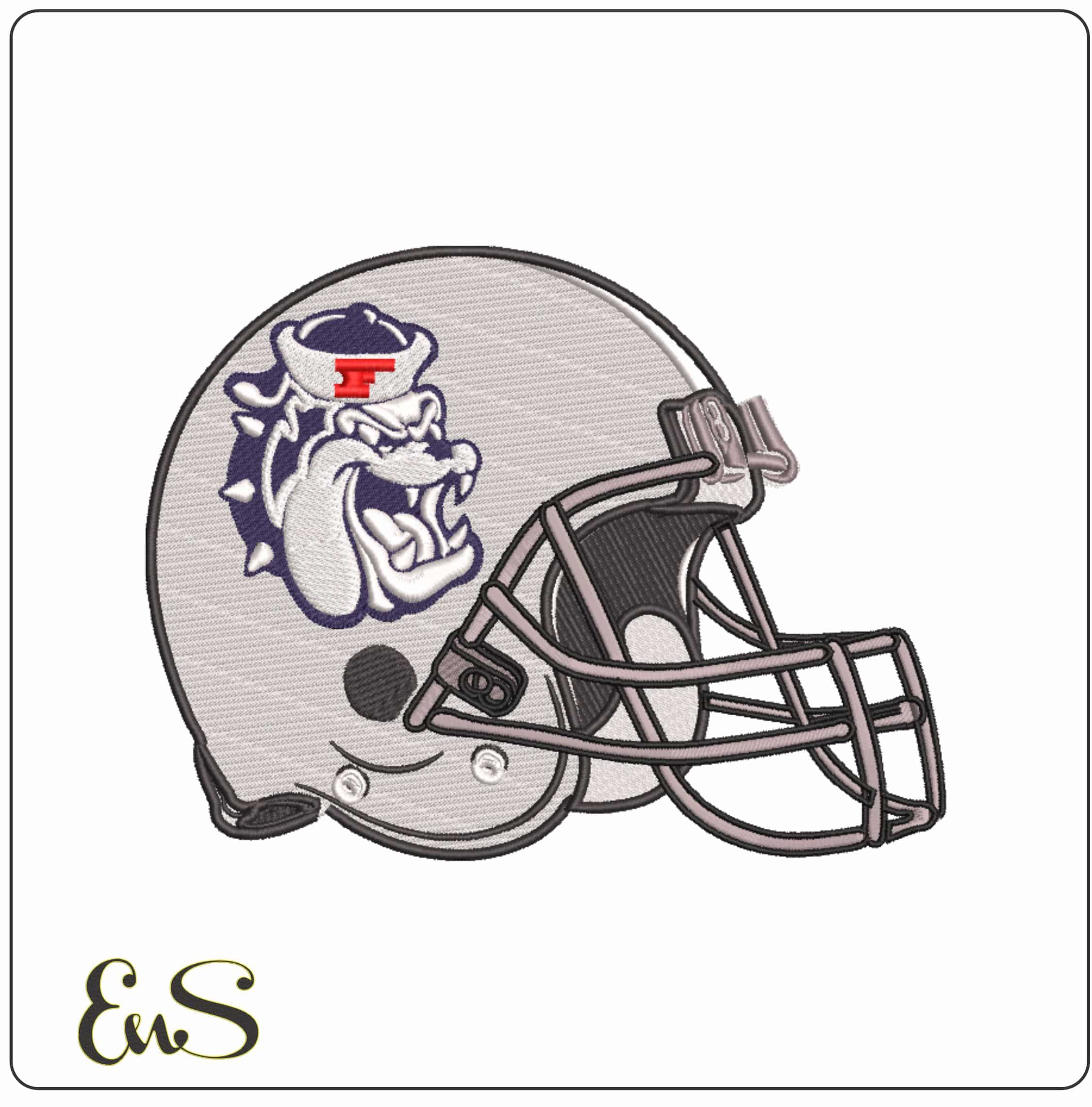 Fresno State Bulldogs 1976-1981 Bulldog Football Helmet Embroidery Design