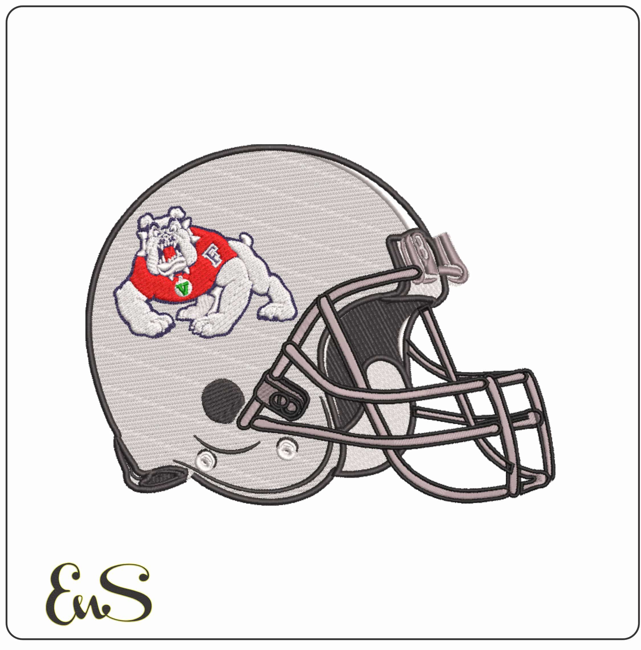 Fresno State Bulldogs 2006 Football Helmet Embroidery Design