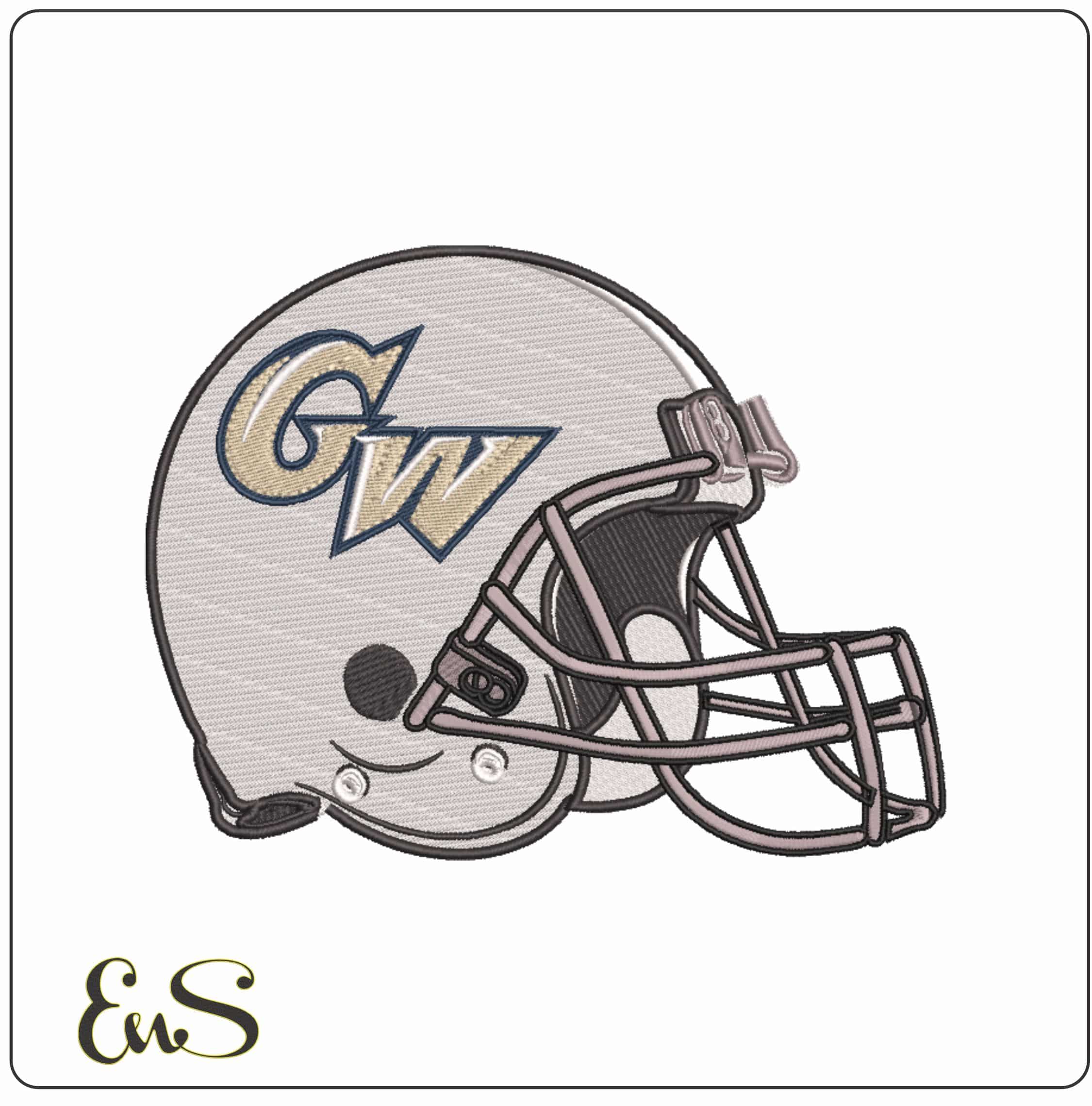 AF Helmet George Washington Colonials 2006 University - Elegant embroidery design file-instant download