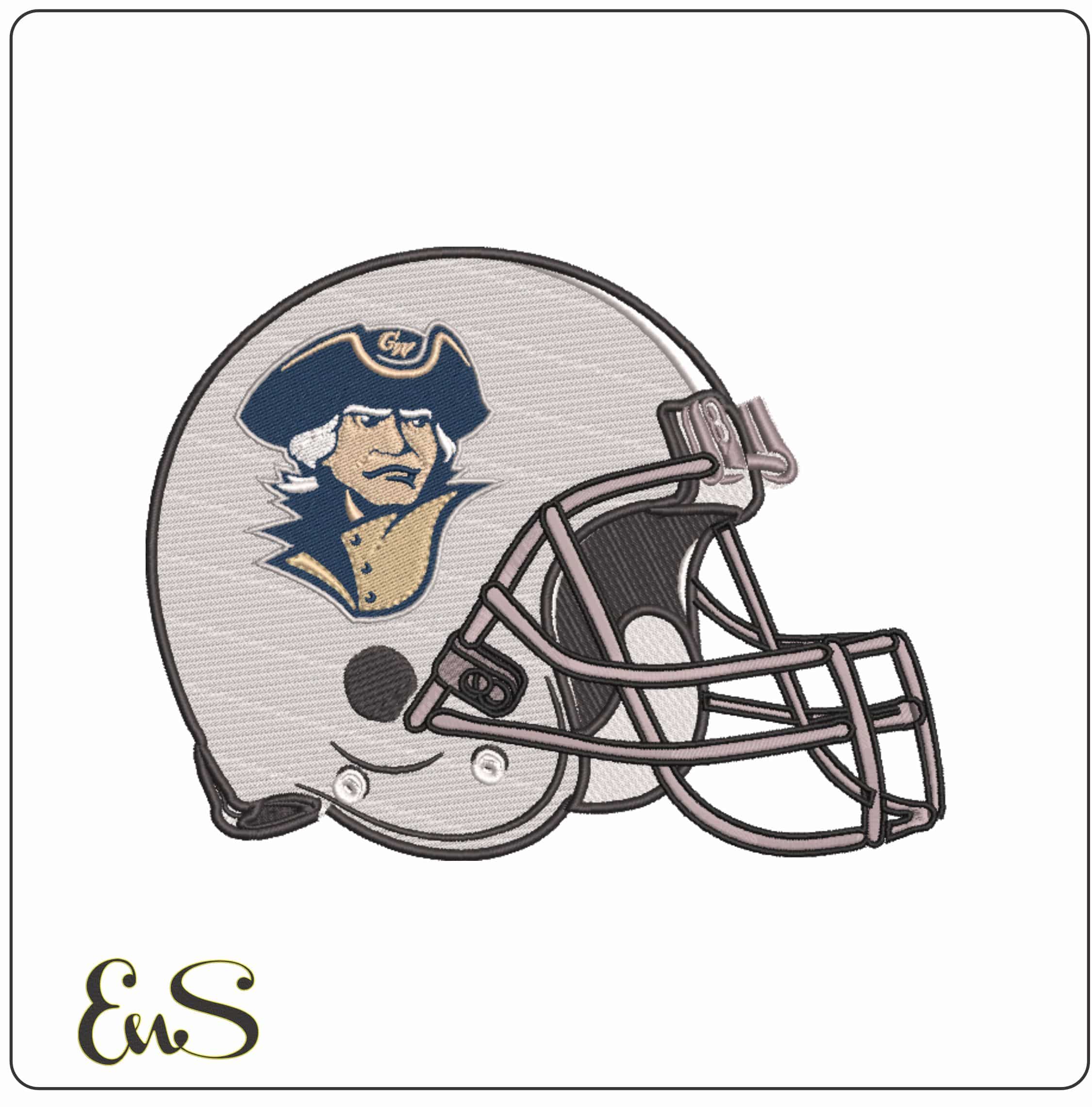 George Washington Colonials Alternate Football Helmet Embroidery Design