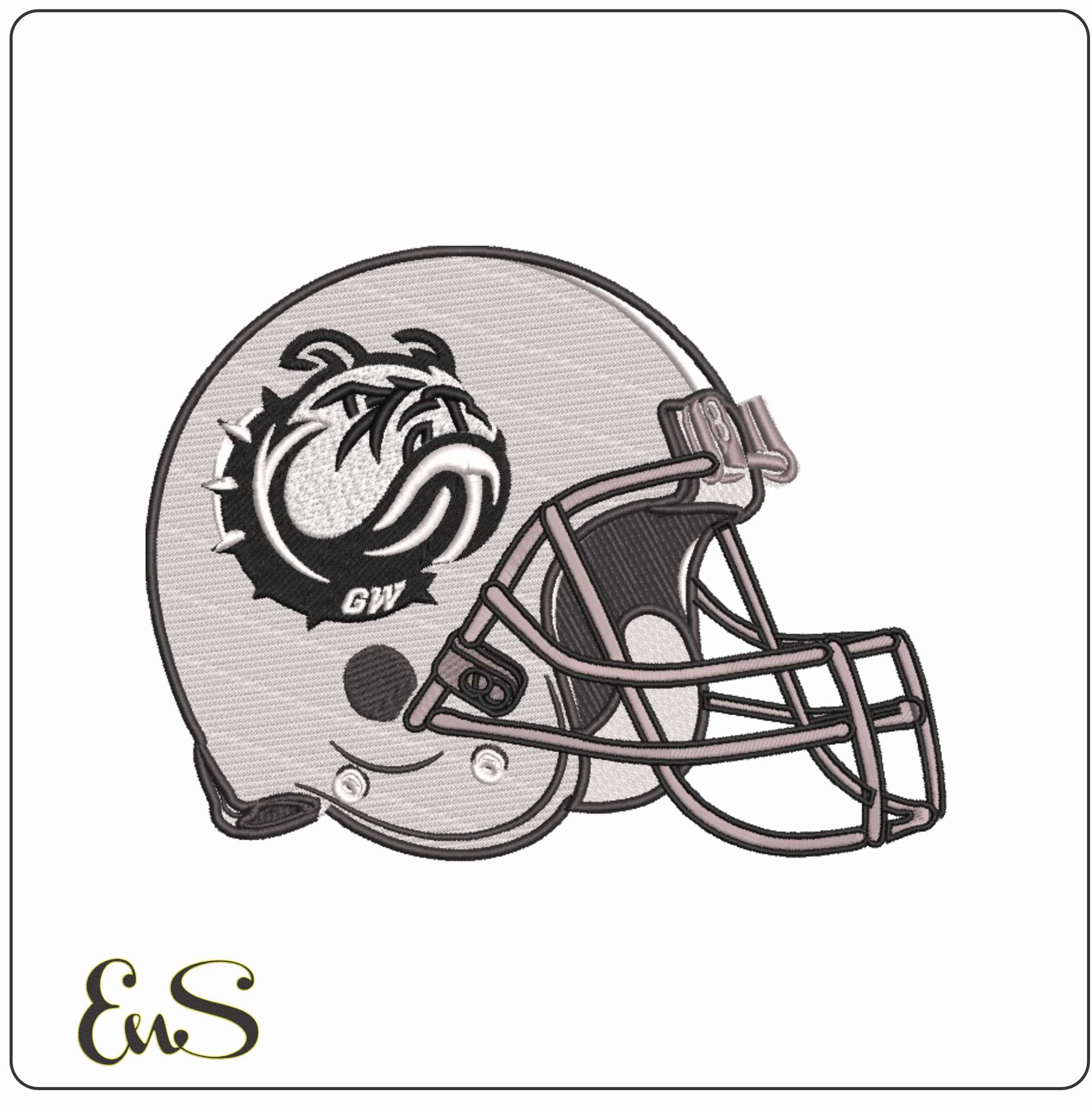 Gardner-Webb Runnin Bulldogs Alternate Football Helmet Embroidery Design