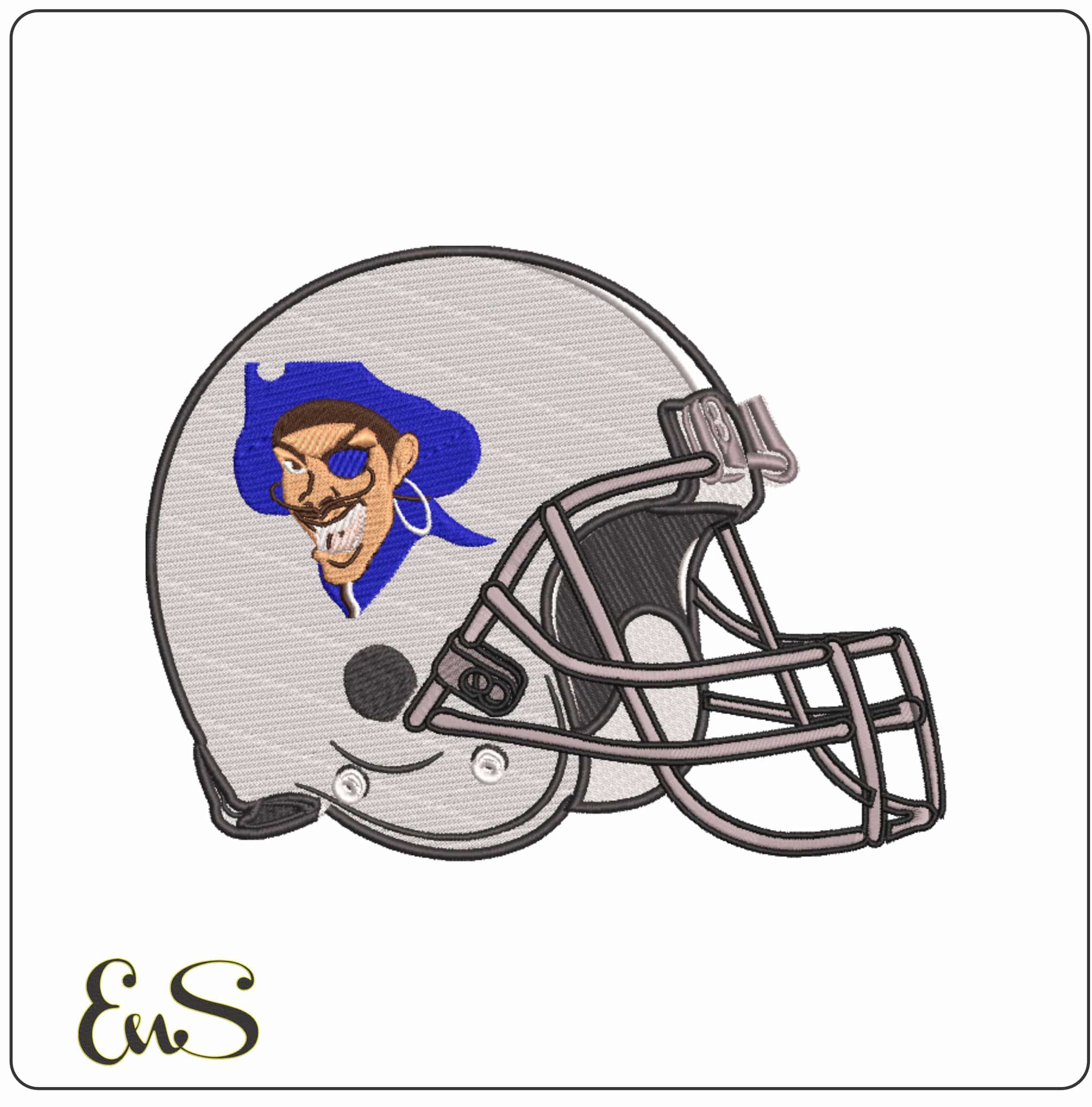 Hampton Pirates 1997-2002 Football Helmet Embroidery Design