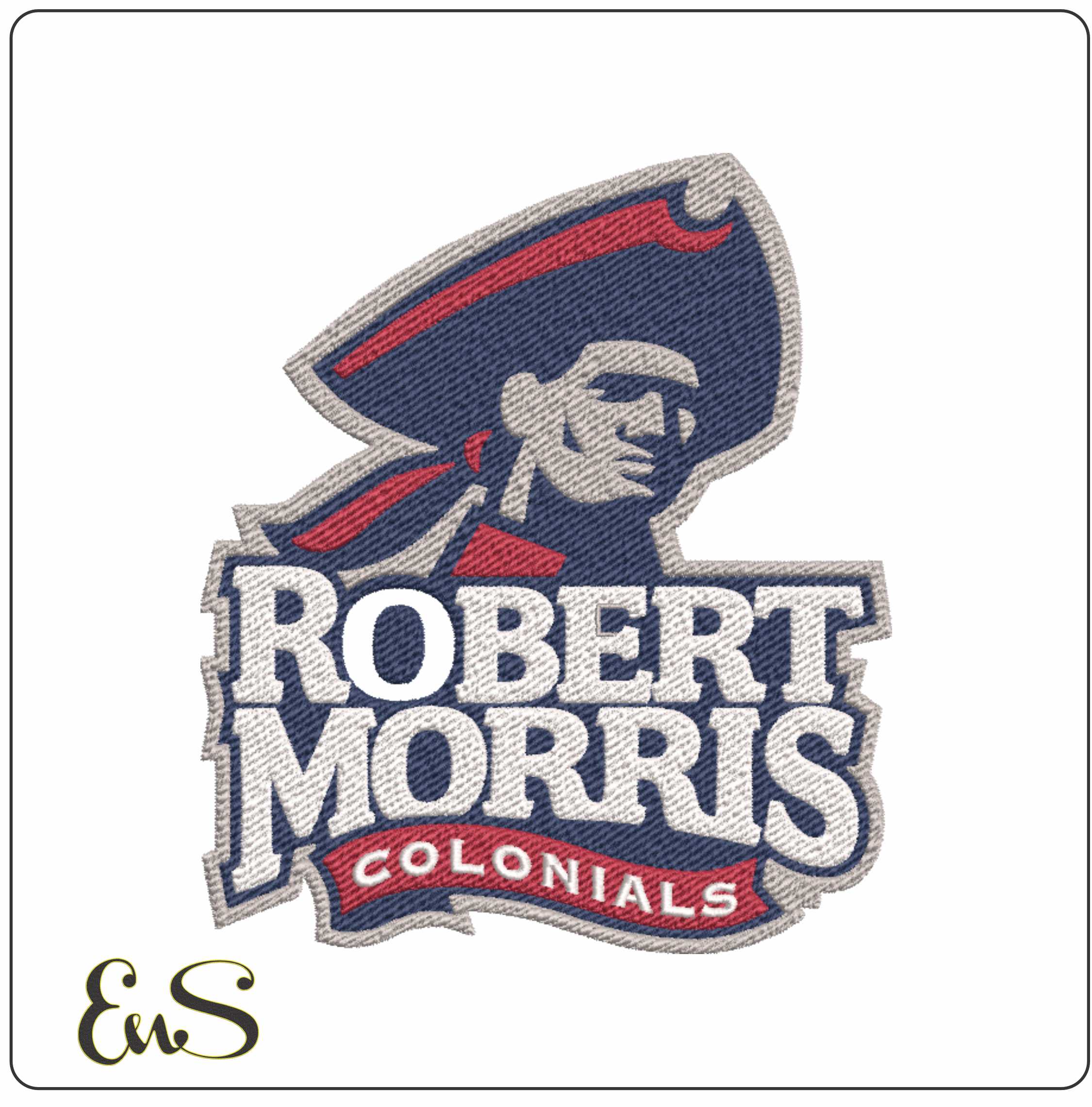 Robert Morris Colonials Mascot Logo Embroidery Design