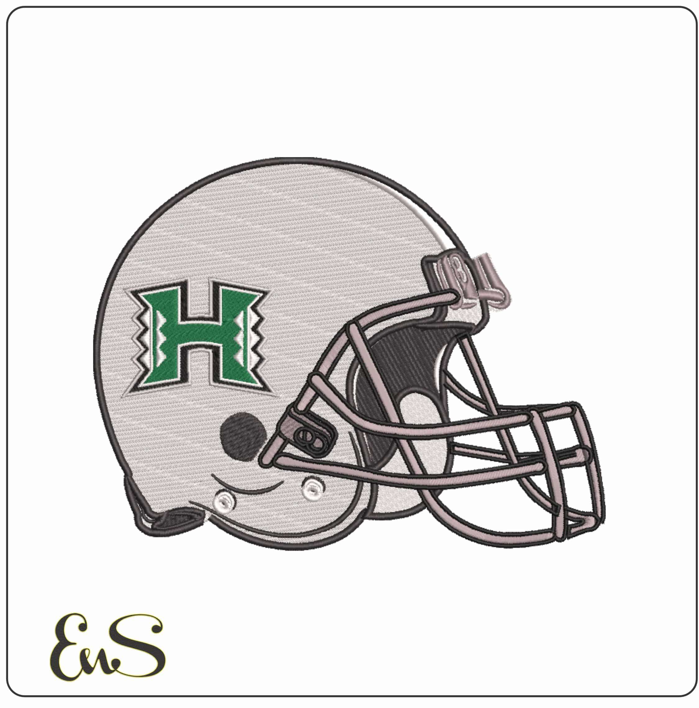AF Helmet Hawaii Warriors 1998 on Hawaii University     - Elegant embroidery design file-instant download