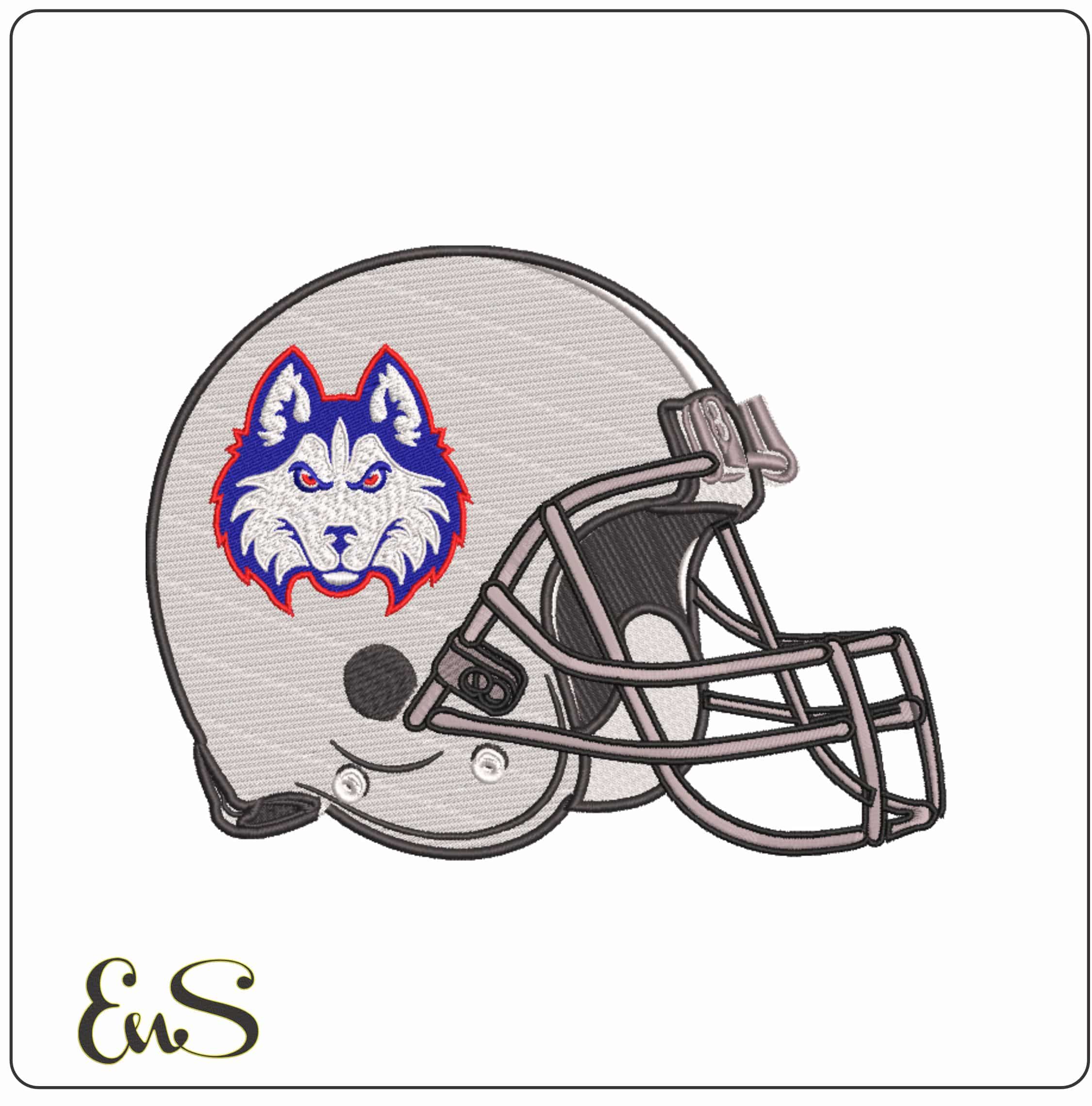Houston Christian Huskies Football Helmet Embroidery Design
