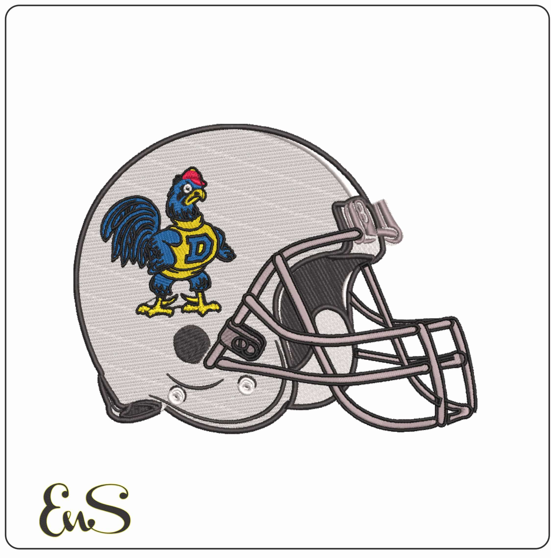 Delaware Blue Hens 1967-1987 Football Helmet Embroidery Design