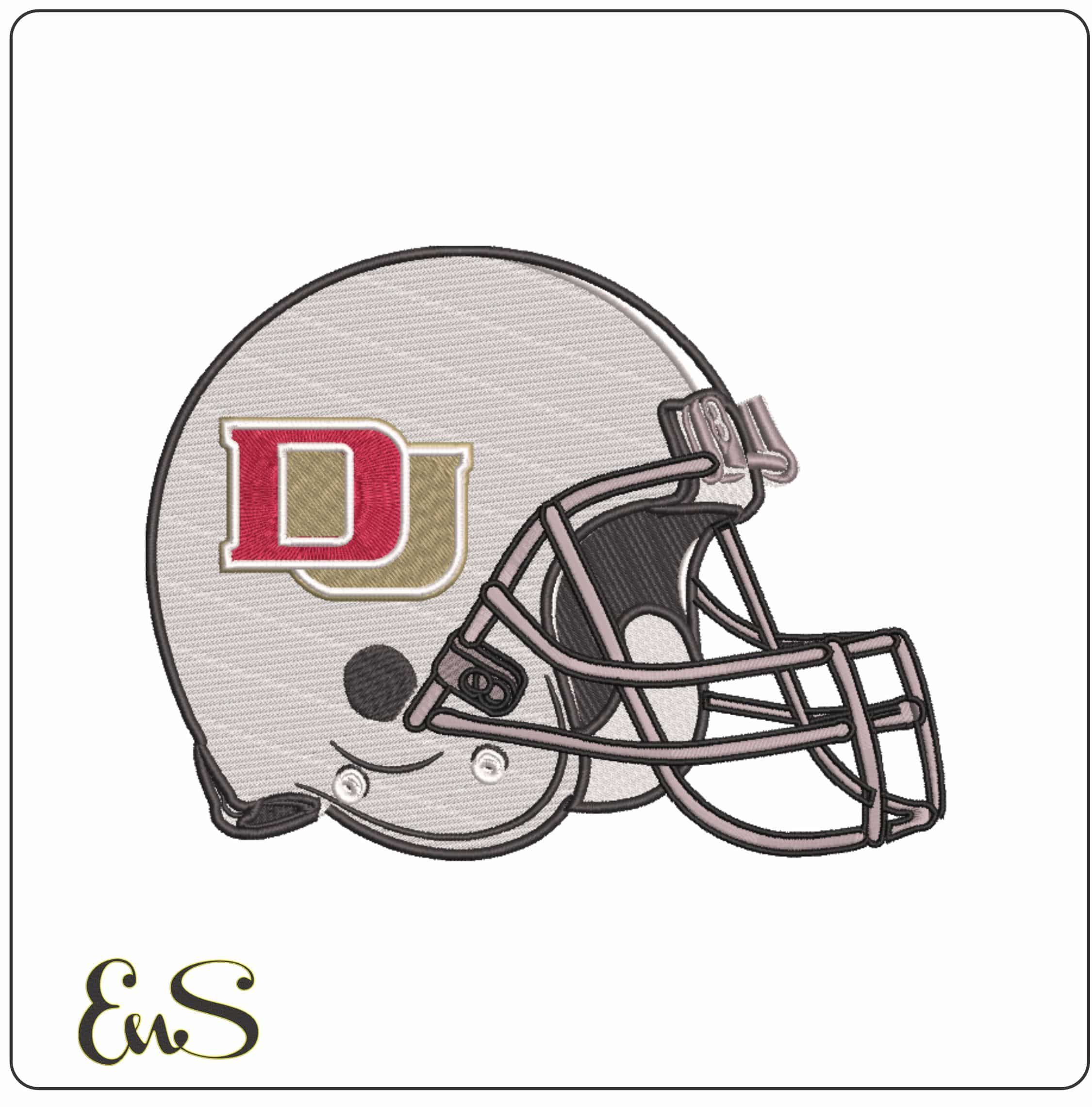 American Football Helmet Denver Pioneers 2022 University    - Elegant embroidery design file-instant download