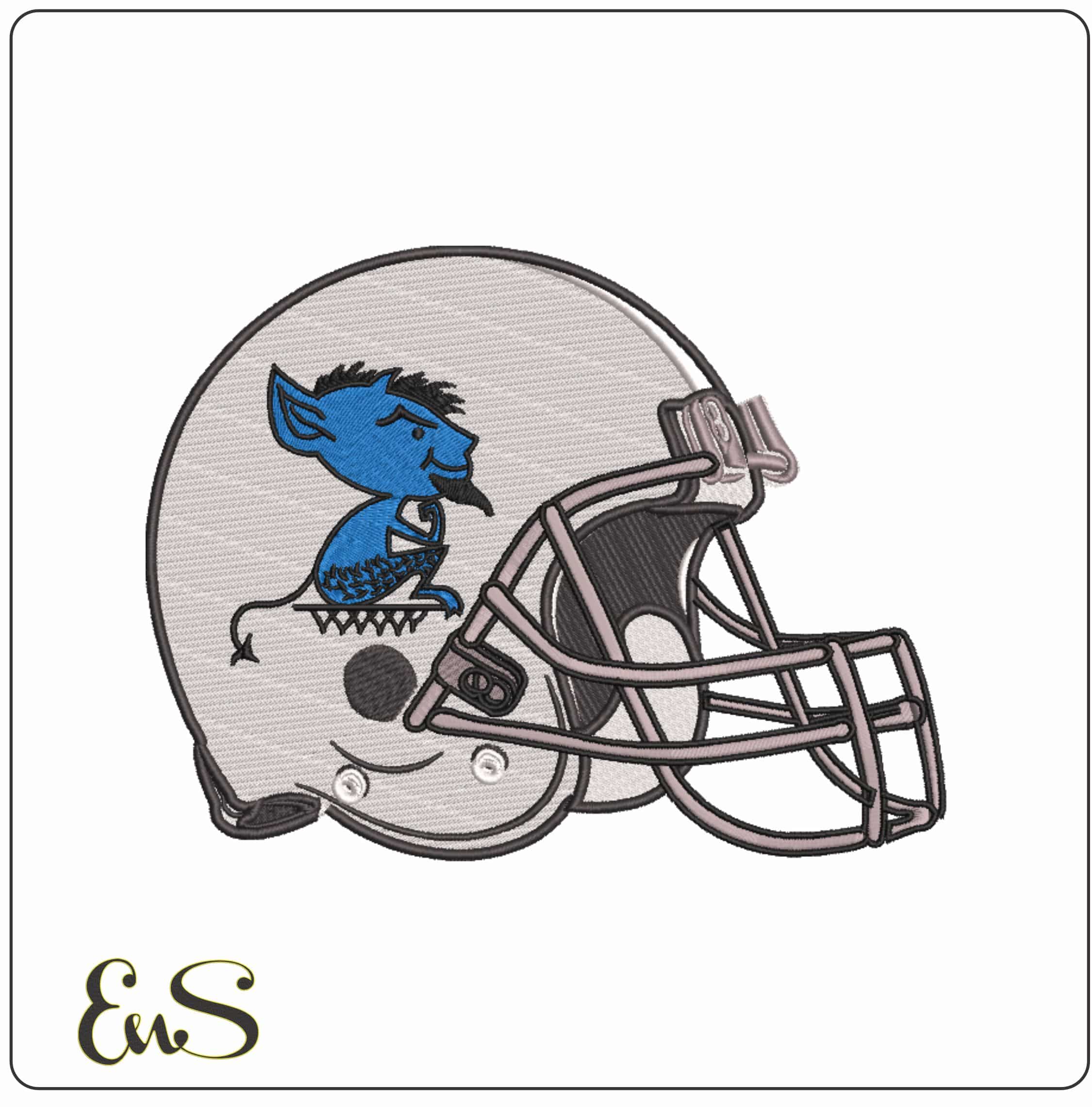 American Football Helmet DePaul Blue Demons 1979 1999     - Elegant embroidery design file-instant download