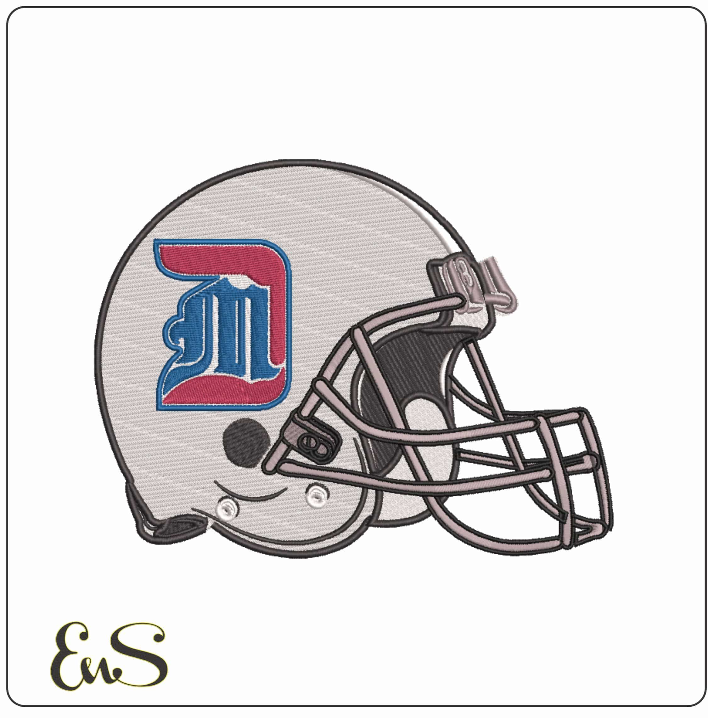 American Football Helmet Detroit Titans Alternate University     - Elegant embroidery design file-instant download