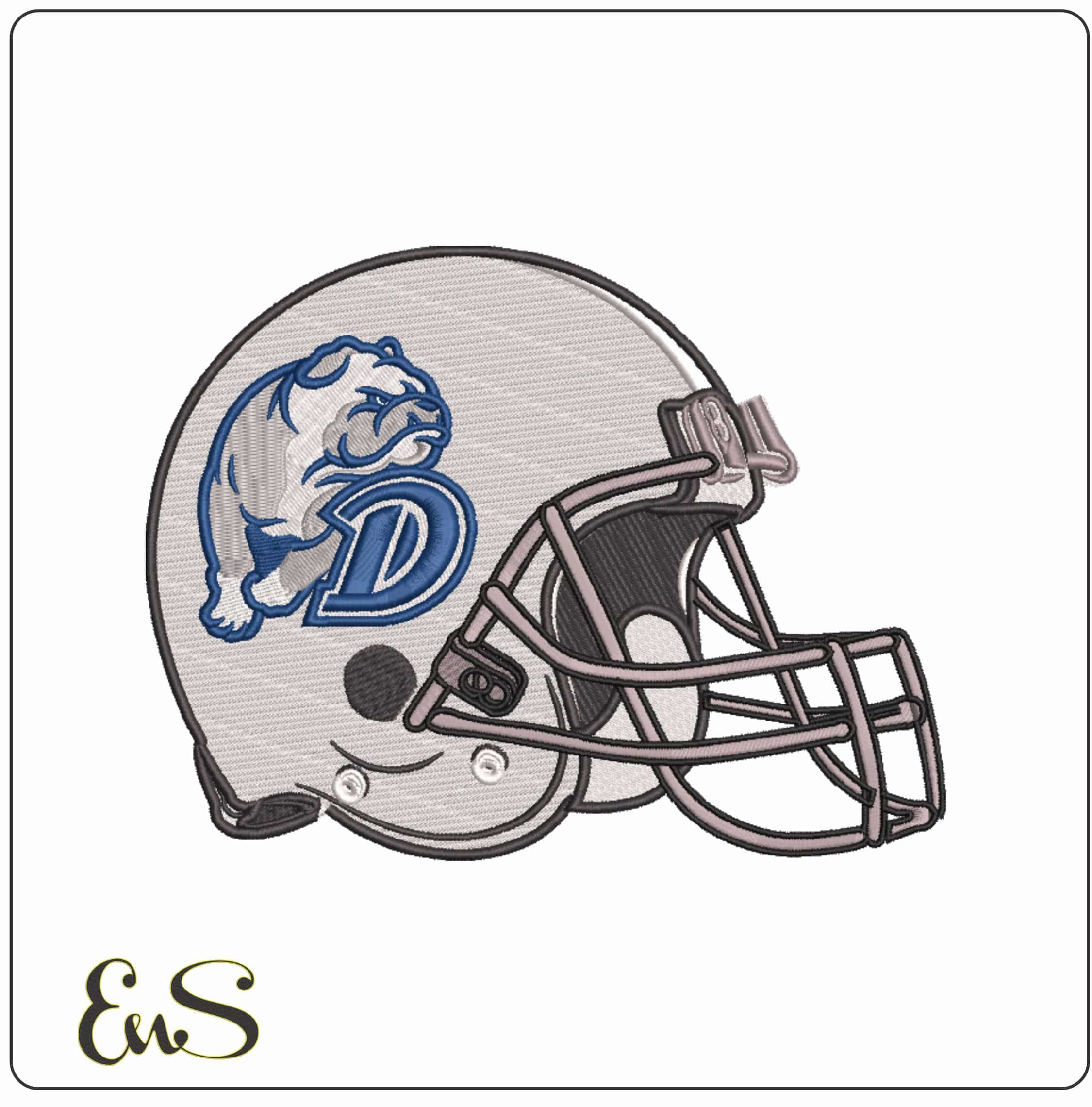 American Football Helmet Drake Bulldogs Alternative 2015      - Elegant embroidery design file-instant download