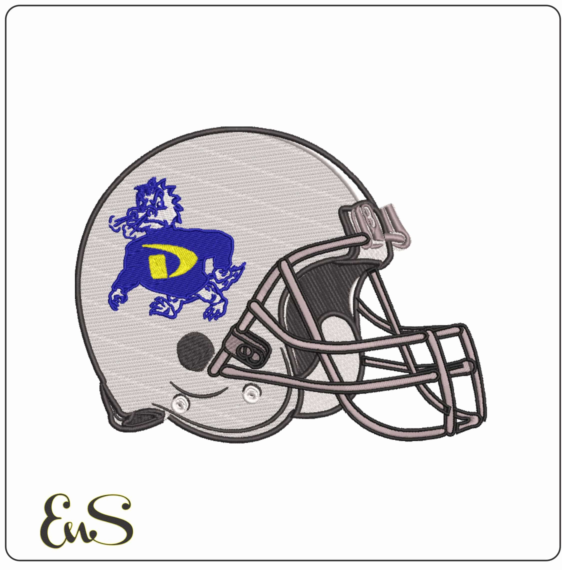 American Football Helmet Drexel Dragons 1967 1999  University      - Elegant embroidery design file-instant download