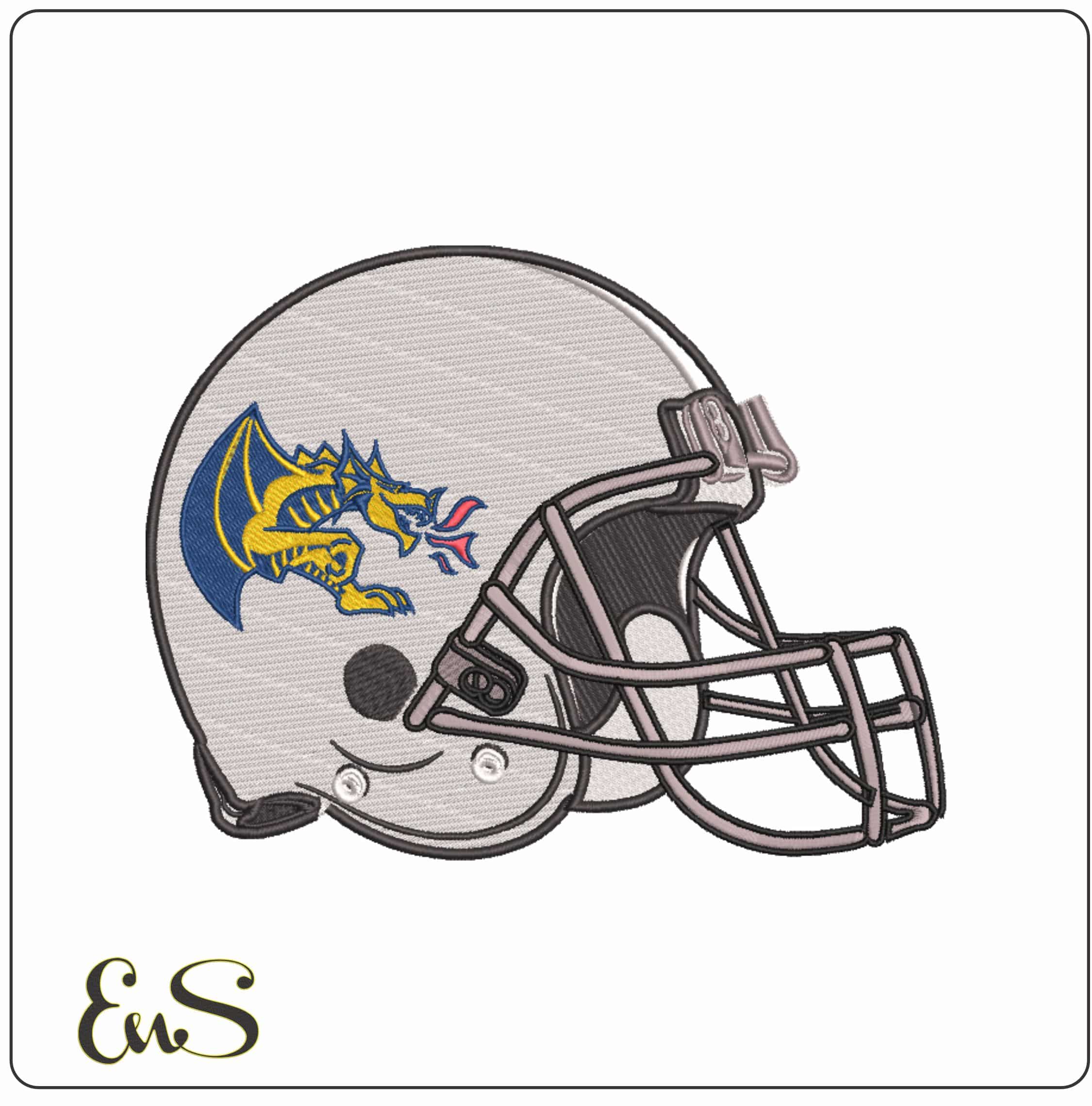 American Football Helmet Drexel Dragons Alternative University      - Elegant embroidery design file-instant download