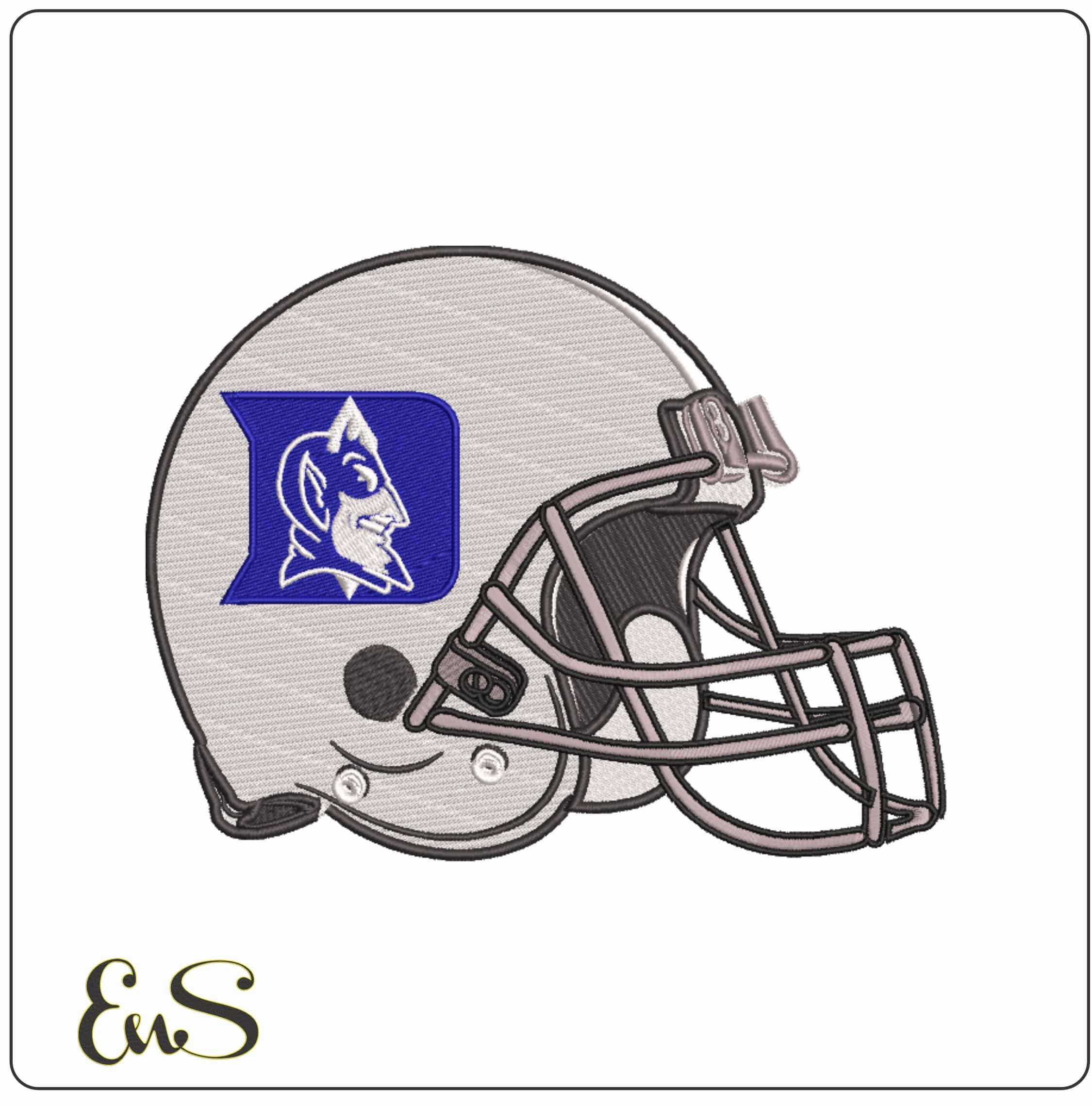 American Football Helmet Duke Blue Devils Alternate University      - Elegant embroidery design file-instant download