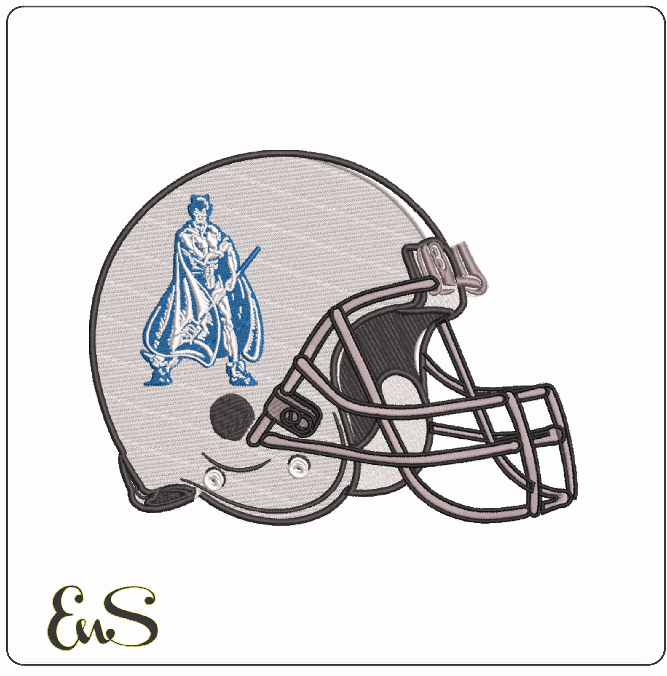 American Football Helmet Duke Blue Devils no Flame Alternate       - Elegant embroidery design file-instant download
