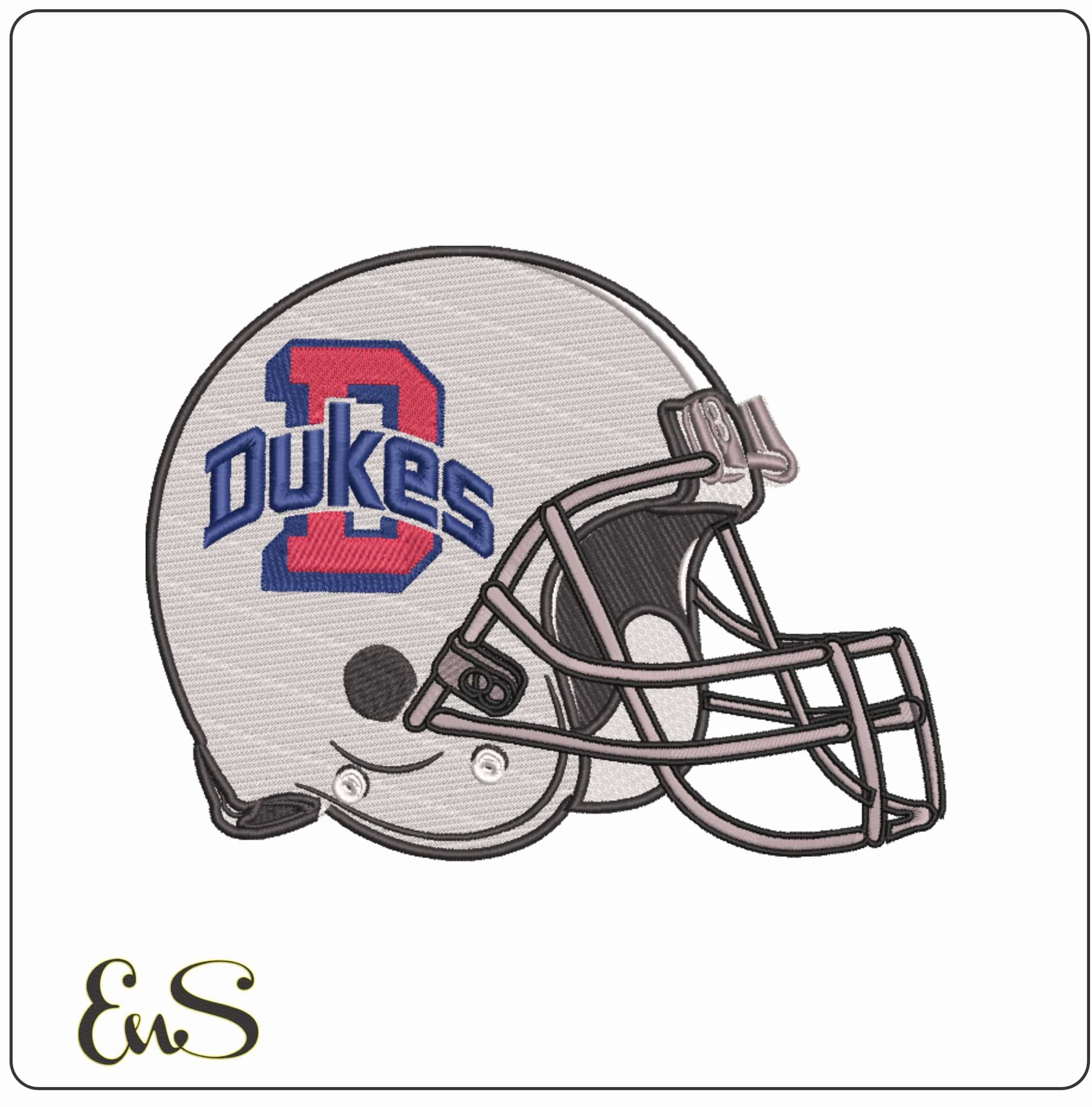 Duquesne Dukes D Football Helmet Embroidery Design