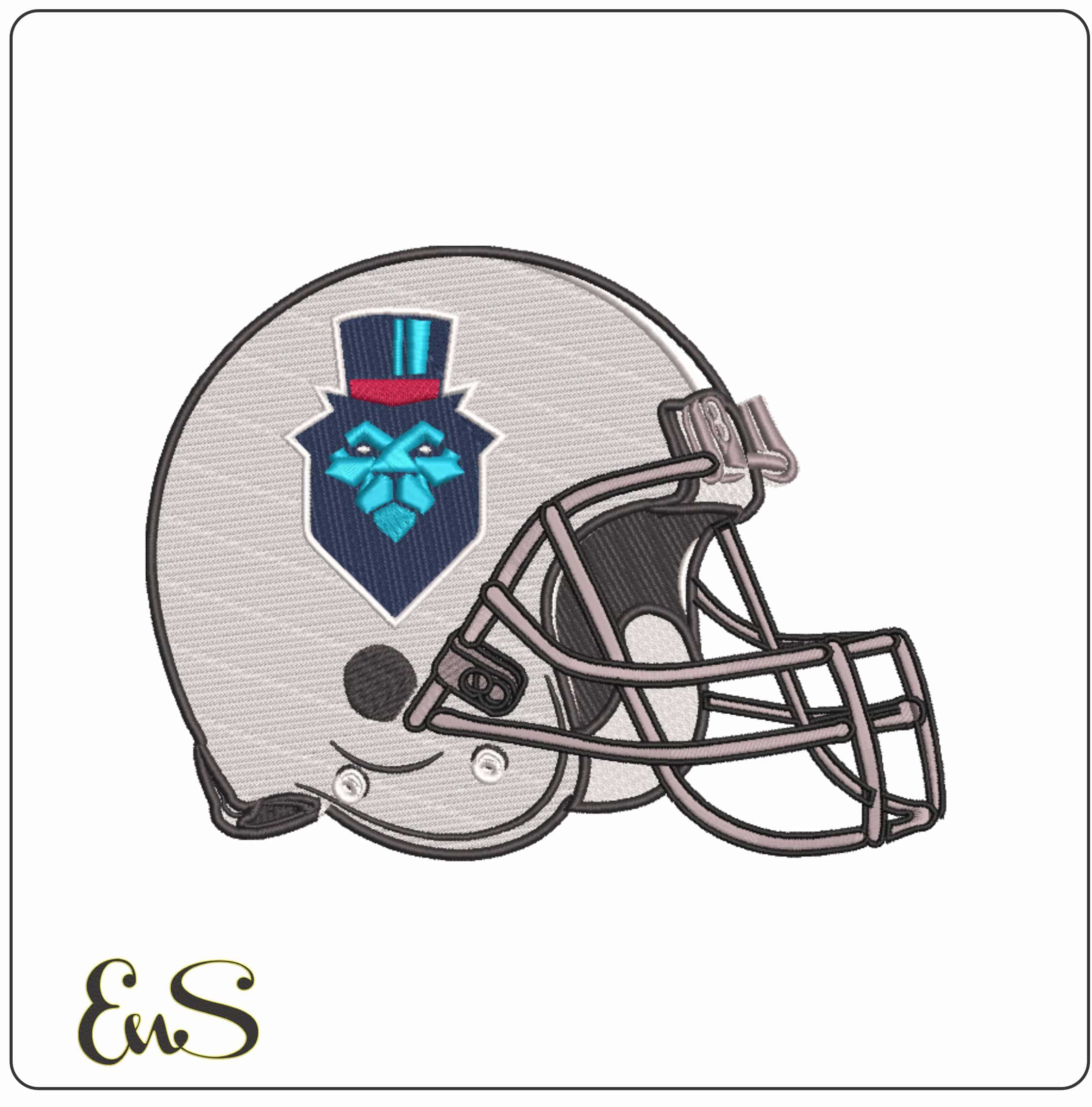 Duquesne Dukes Mascot Football Helmet Embroidery Design