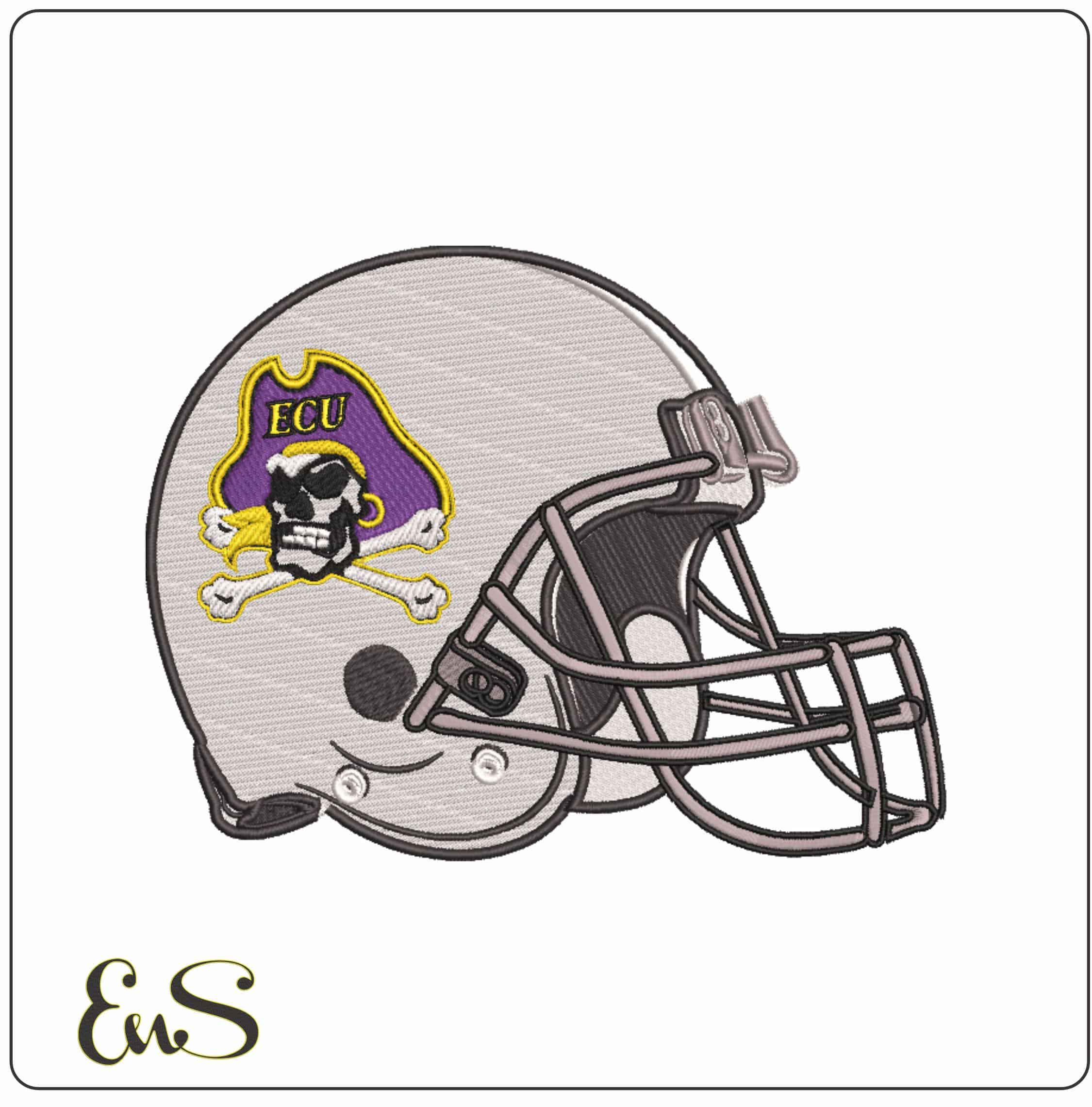 American Football Helmet East Carolina Pirates 2014 on East     - Elegant embroidery design file-instant download