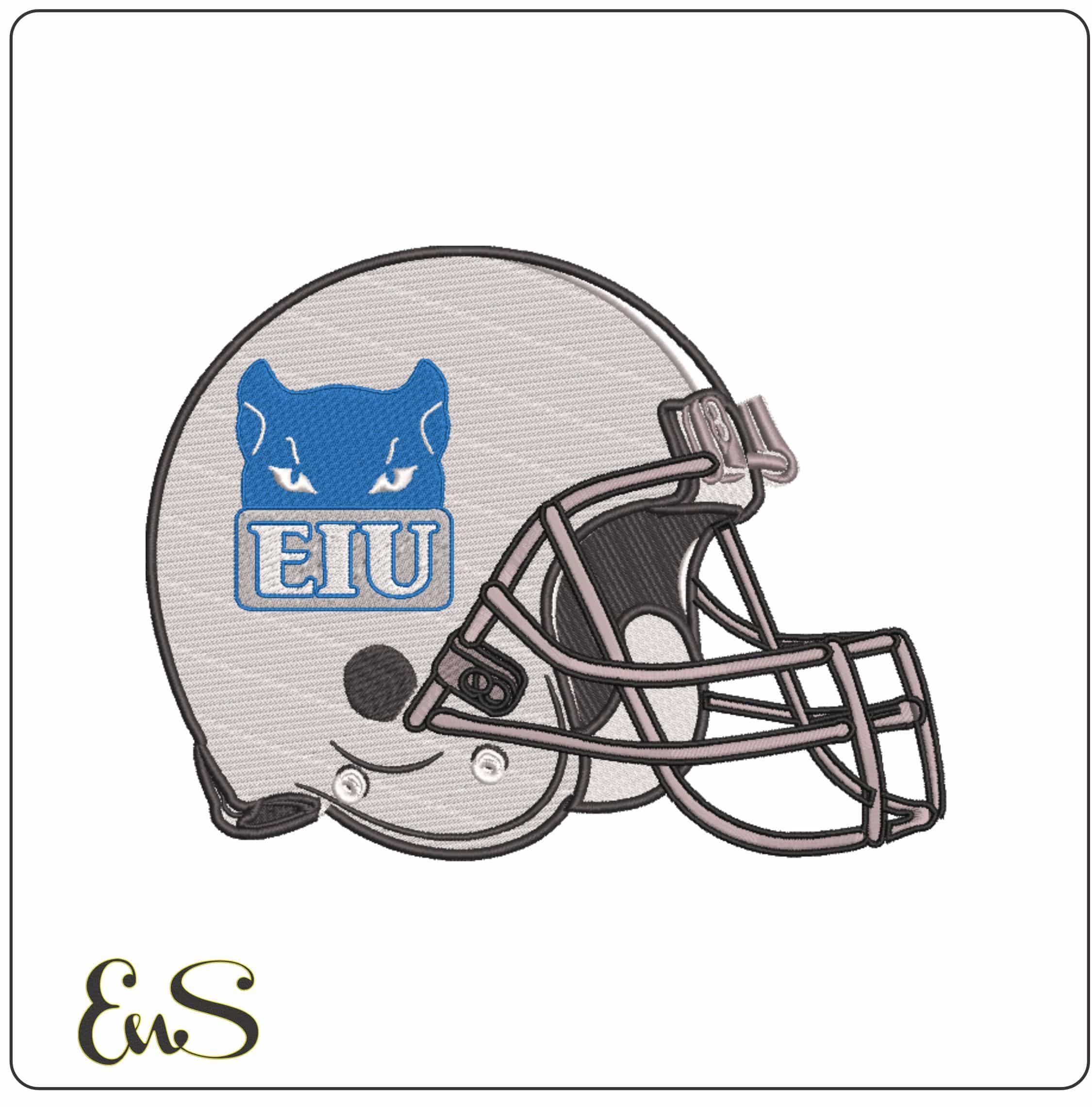 American Football Helmet Eastern Illinois Panthers 1989 2000      - Elegant embroidery design file-instant download