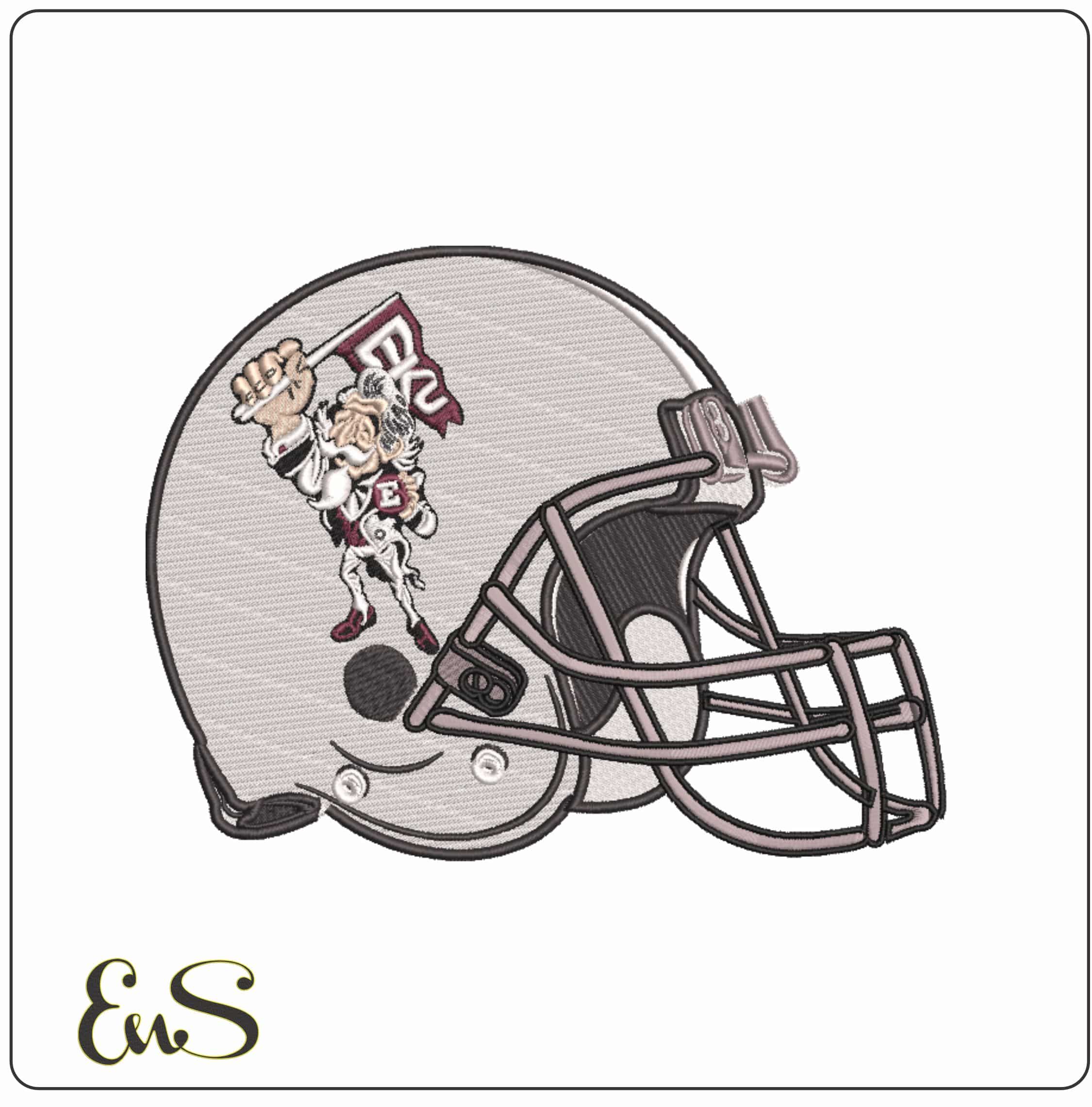 American Football Helmet Eastern Kentucky Colonels 1974 2004 - Elegant embroidery design file-instant download