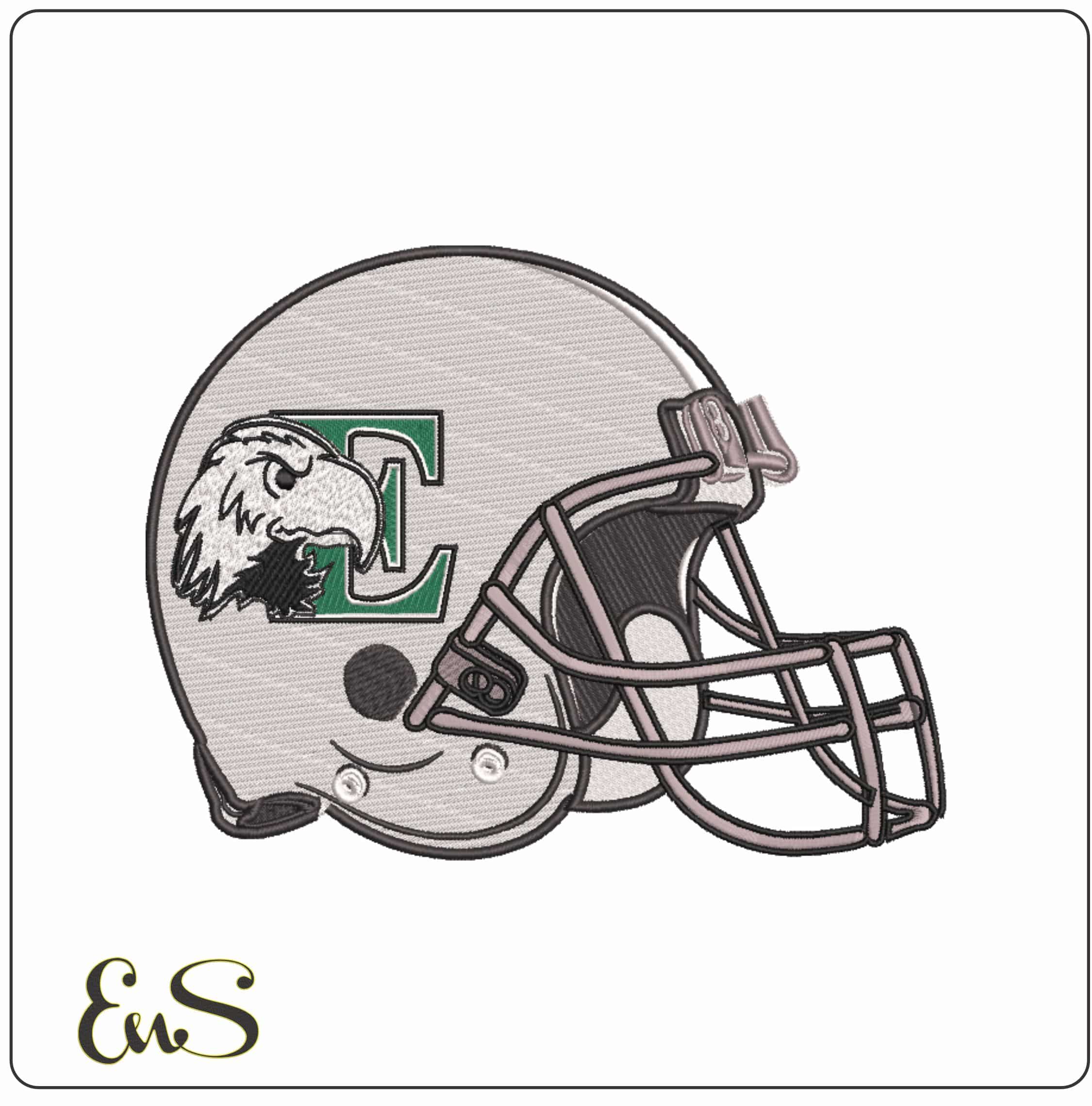 Eastern Michigan Eagles Football Helmet Embroidery Design
